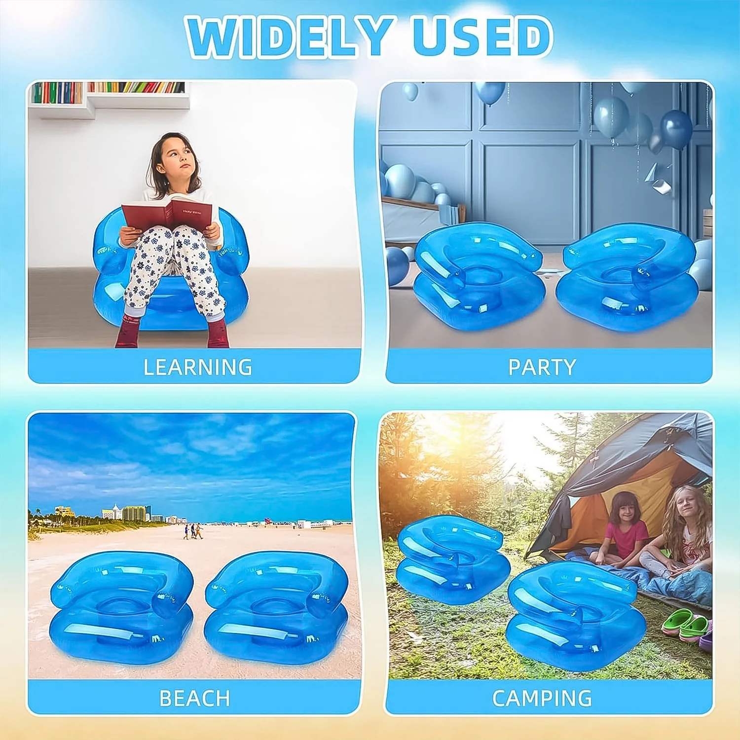 Inflatable Sofa Chair Boys and Girls Suitable for Camping (28 Inch Approx / 1 Set) - Image 9
