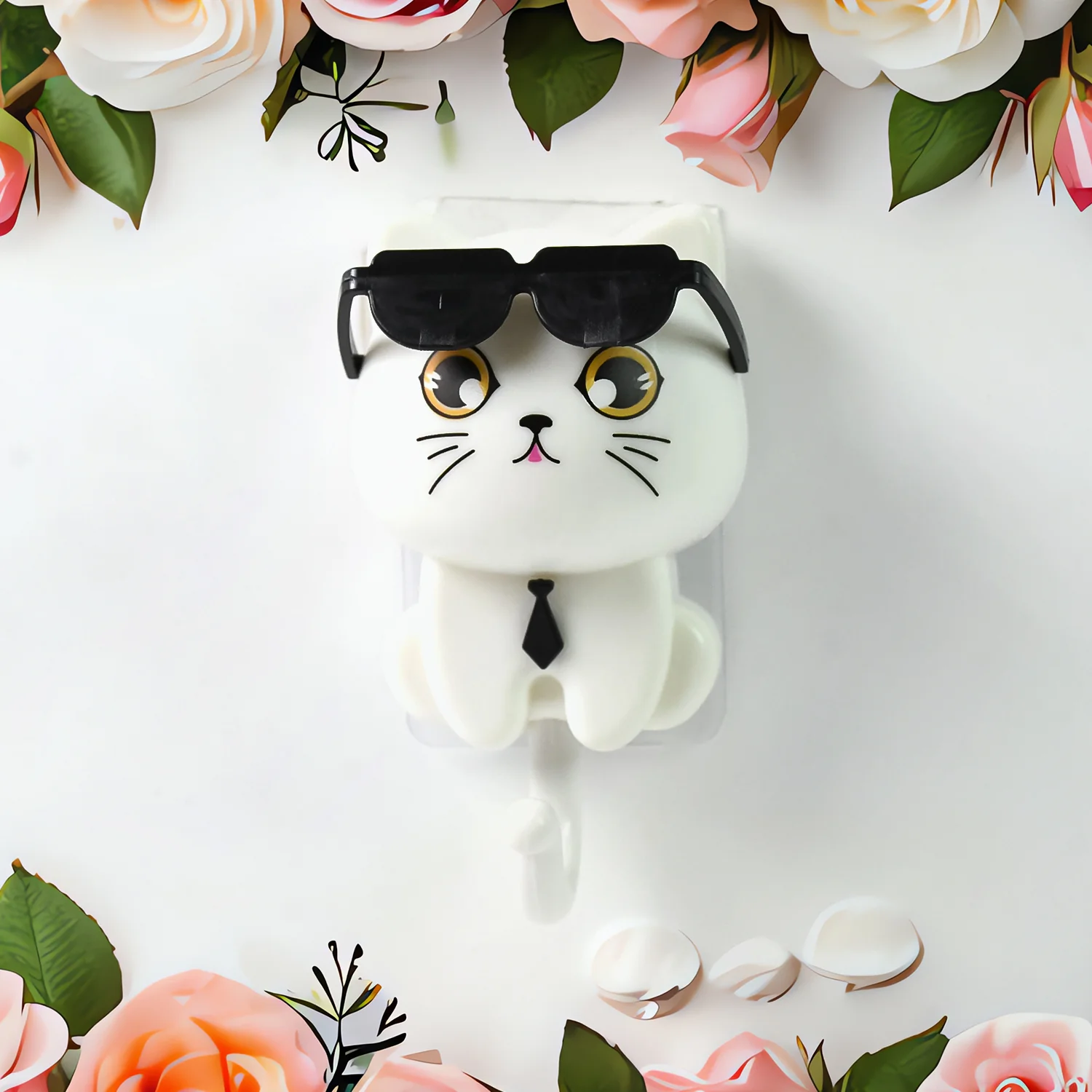 Cat Hook for Wall, Cute Cat Key Hook with Sunglasses (1 Pc) - Image 4