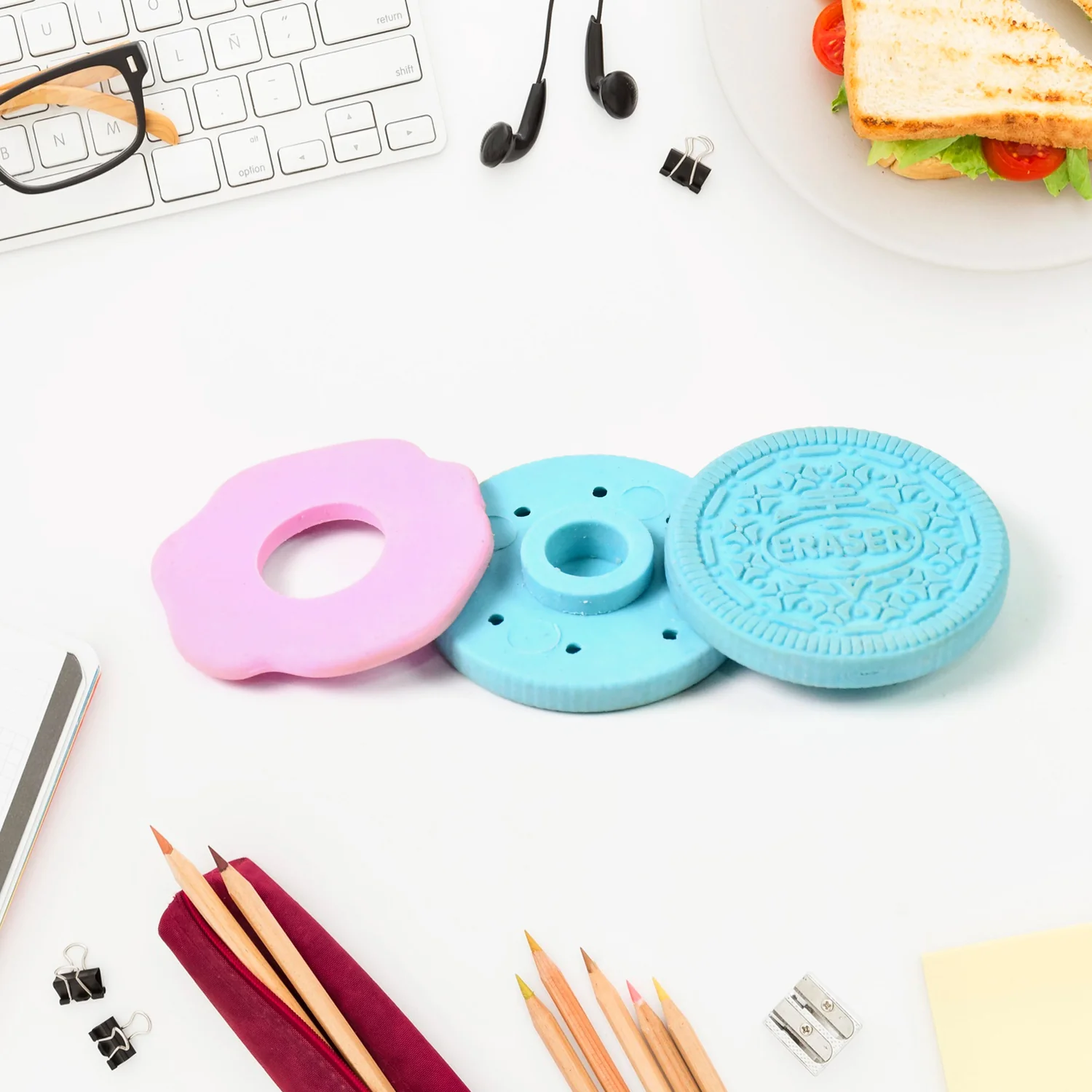 Biscuit Shape Eraser Unique Designs & Patterns (1 Pc) - Image 7