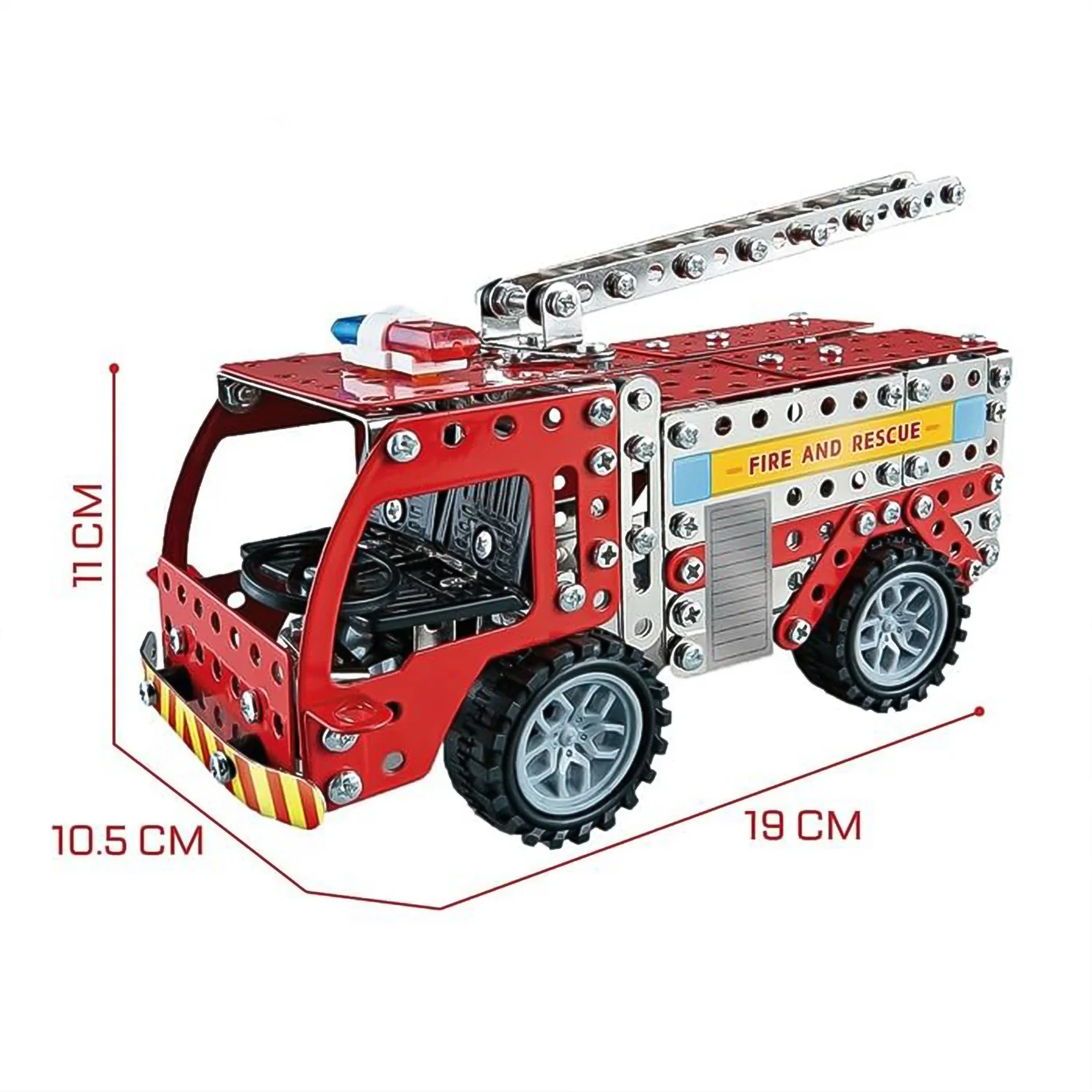 Metal DIY Fire Truck Building Blocks Kids (Fire Truck / 292pcs of truck tool / 1 Set) - Image 6