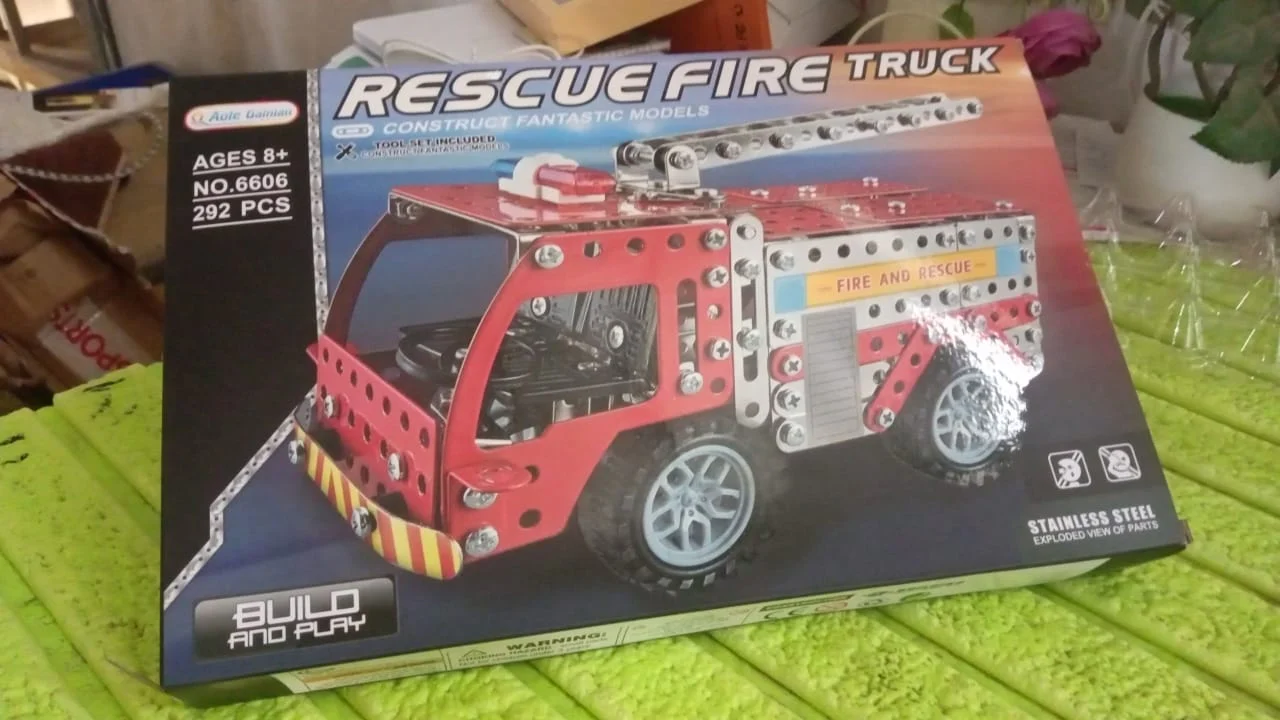 Metal DIY Fire Truck Building Blocks Kids (Fire Truck / 292pcs of truck tool / 1 Set) - Image 8