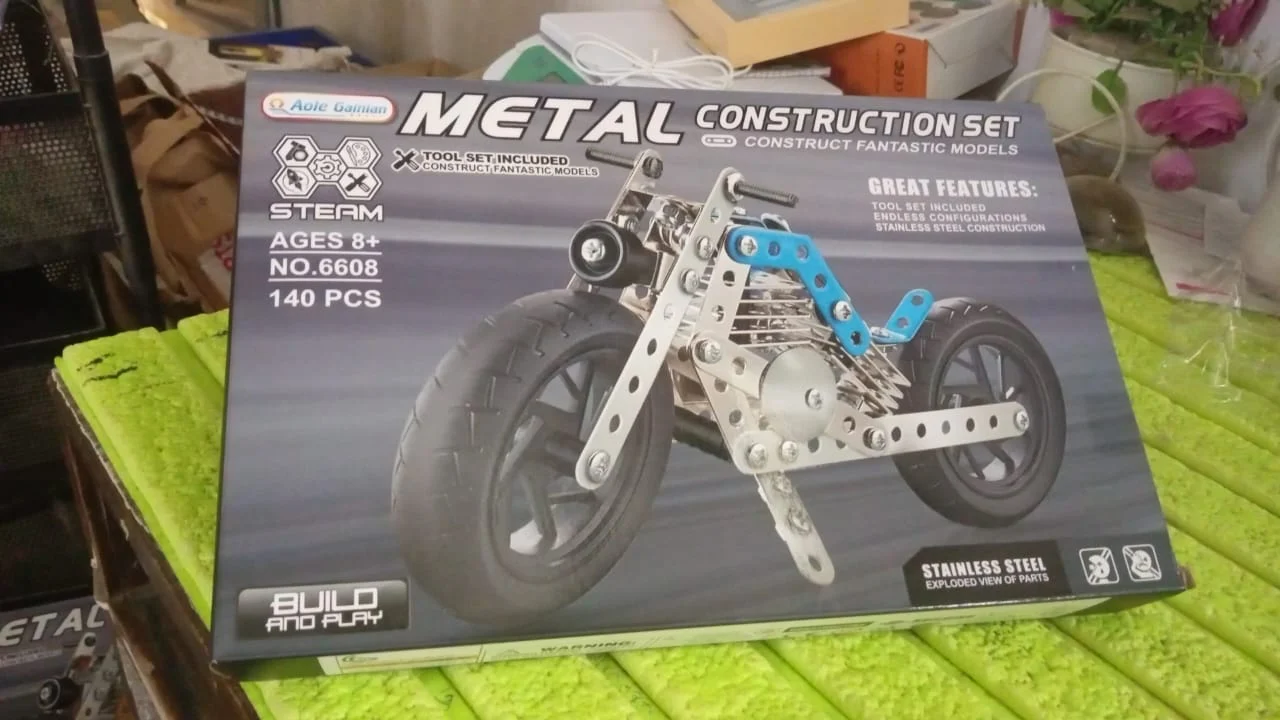 Metal Bike Creative Mechanical Construction Engineering Kit 140 Part Bike Tool - Image 7