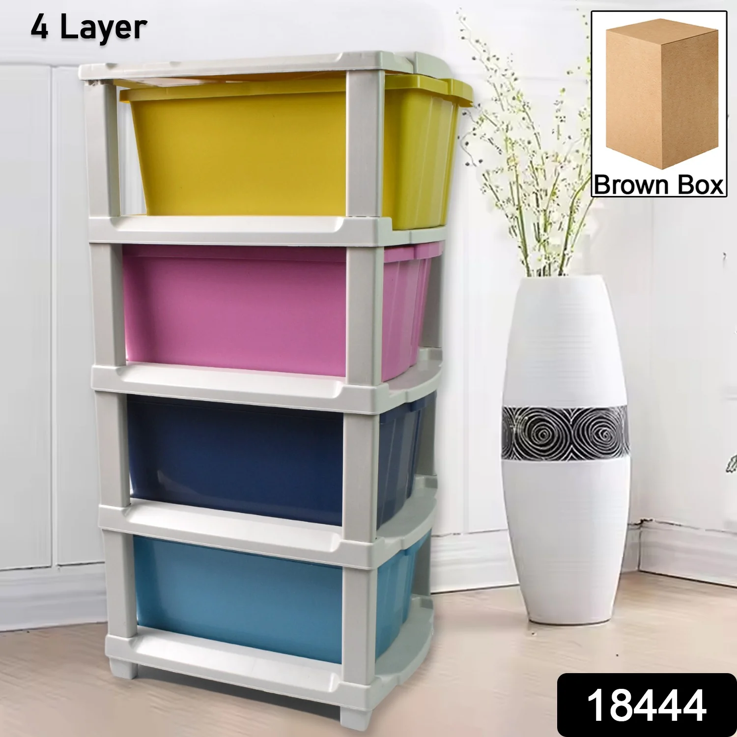 4-Layer Plastic Drawer Storage Organizer, Multi-Purpose Cabinet (1 Pc) - Image 2