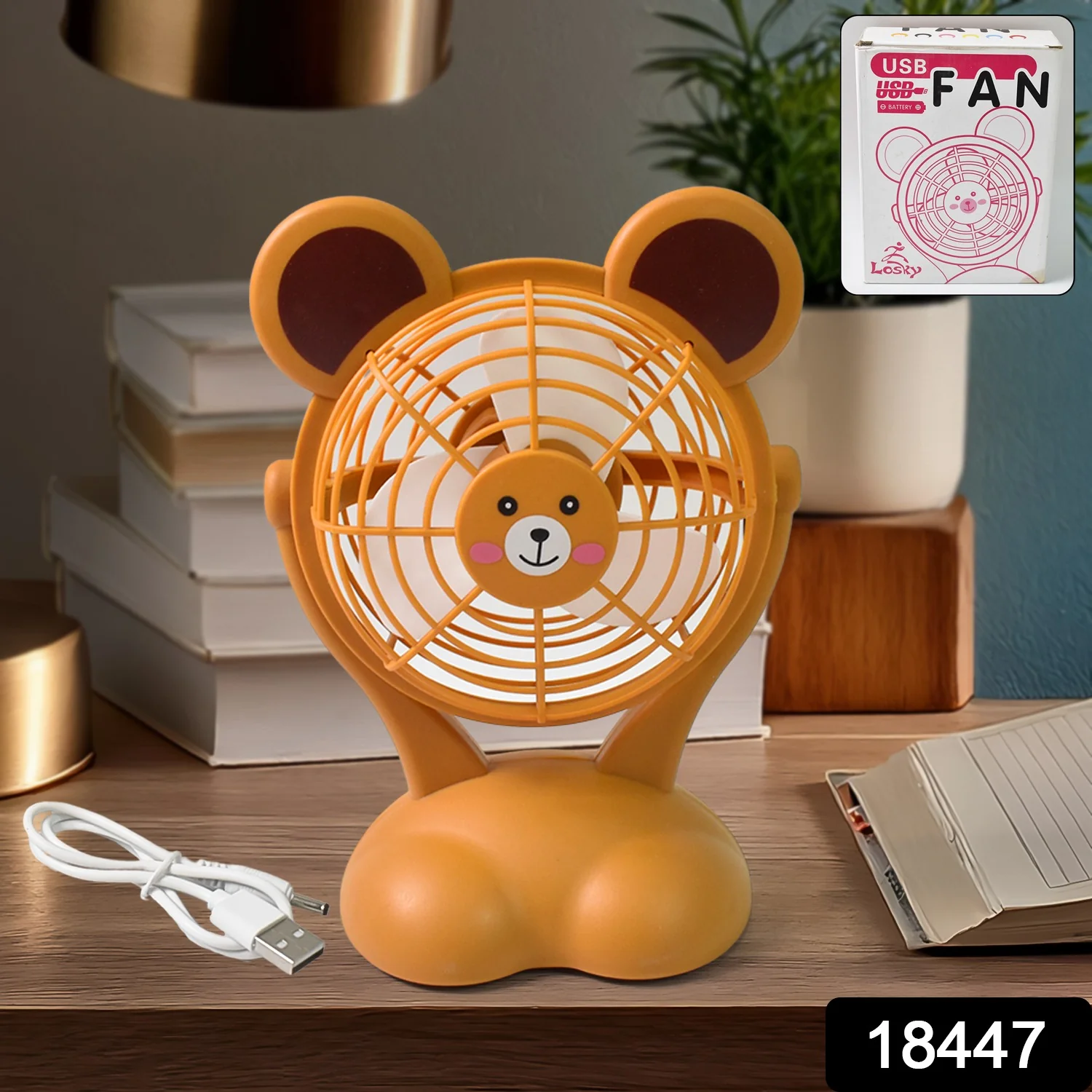 Cartoon Shape Mini Fan USB Powered & Battery Operated (Battery Not Include / 1 Pc) - Image 2