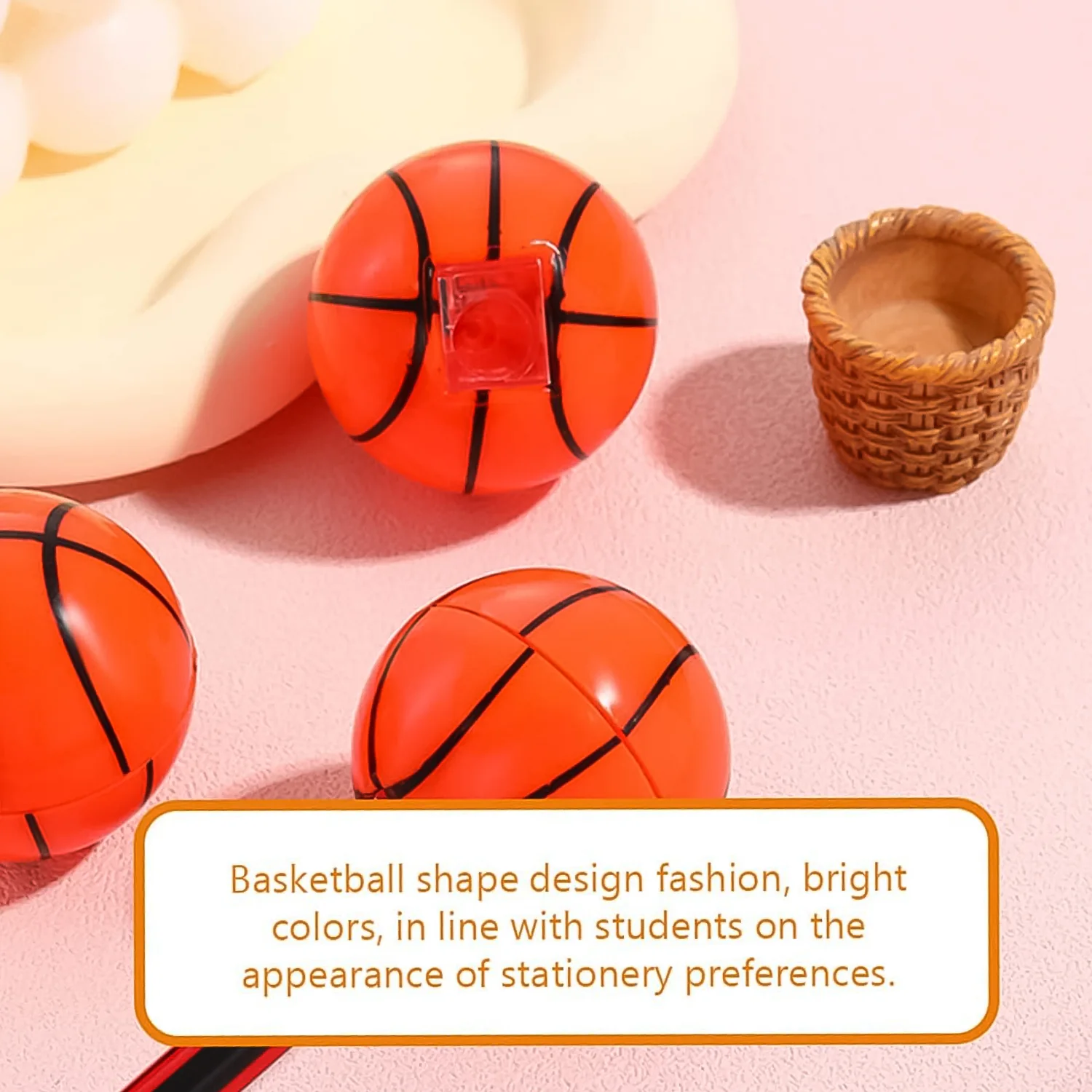 Round Basketball Shaped Pencil Sharpener (1 Pc) - Image 4