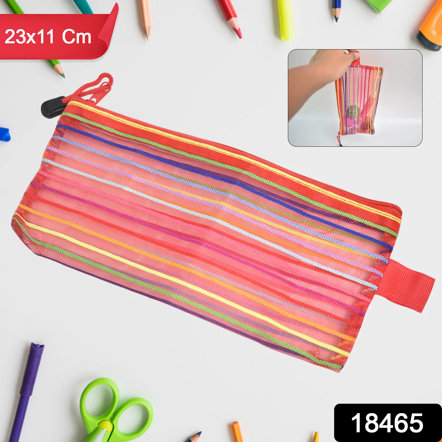 Transparent Zippered Nylon Mesh Multi Purpose Pouch / Purse - Image 2