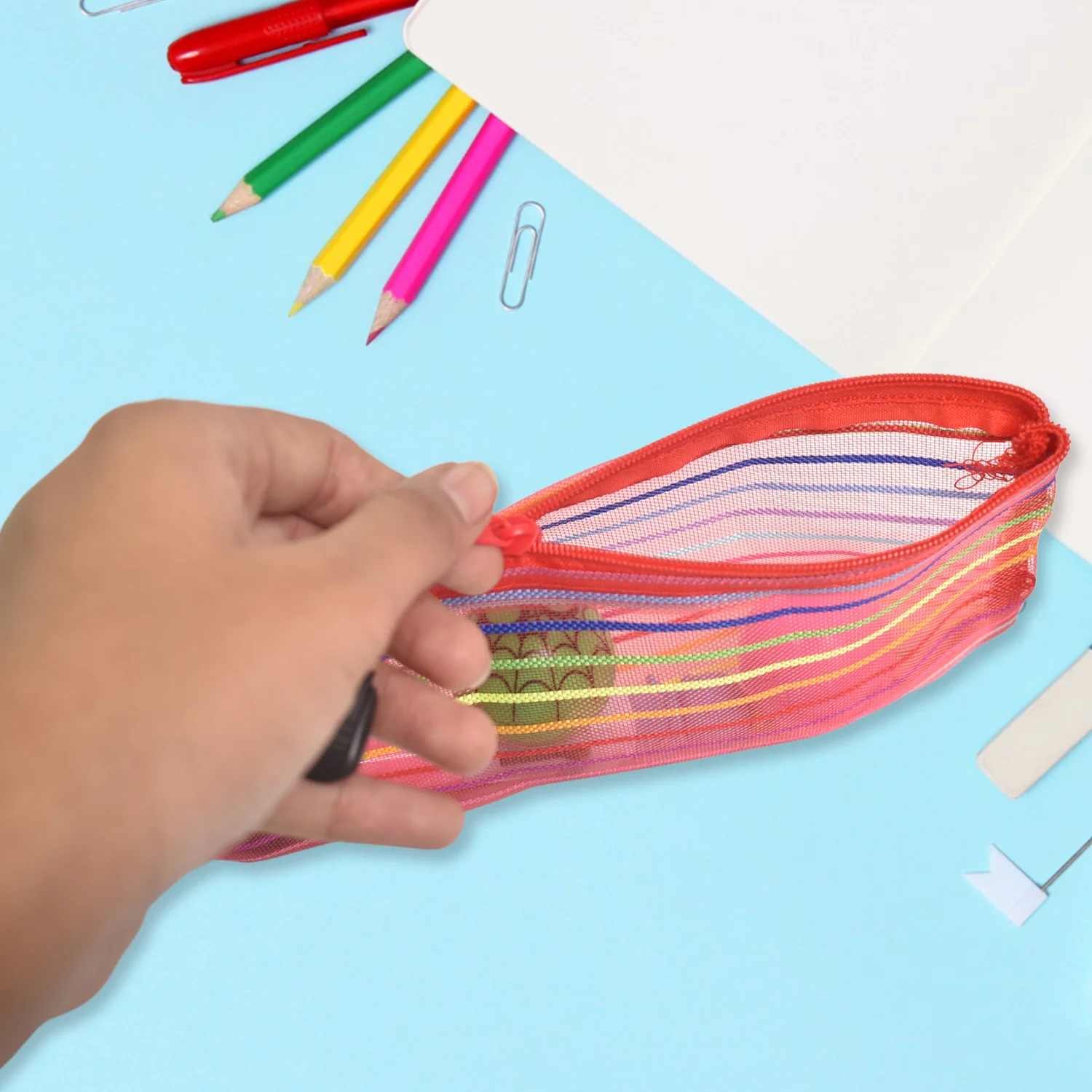 Transparent Zippered Nylon Mesh Multi Purpose Pouch / Purse - Image 4