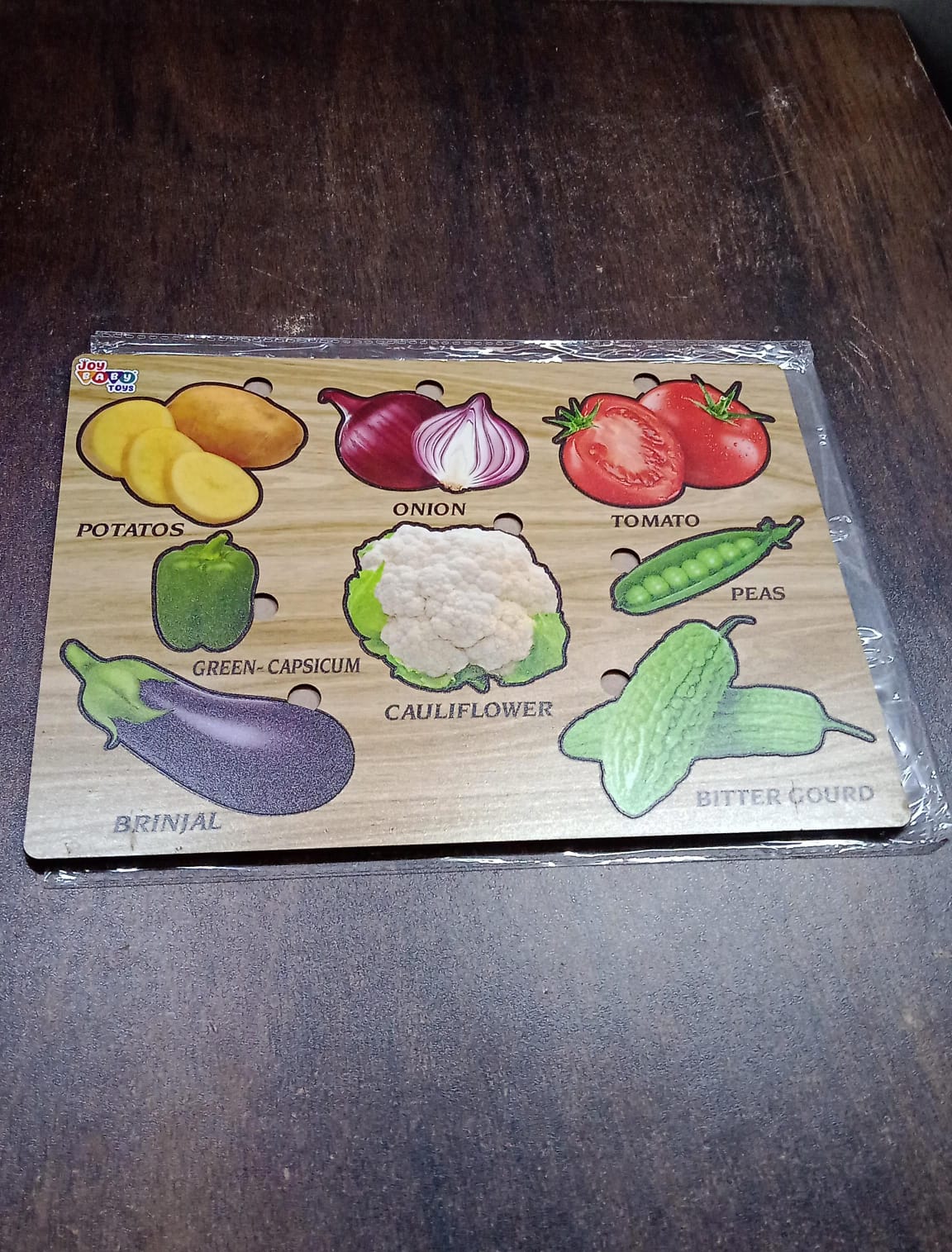 Wooden Vegetable Puzzle Learning Educational Board (1 Set / 28×20 Cm) - Image 8