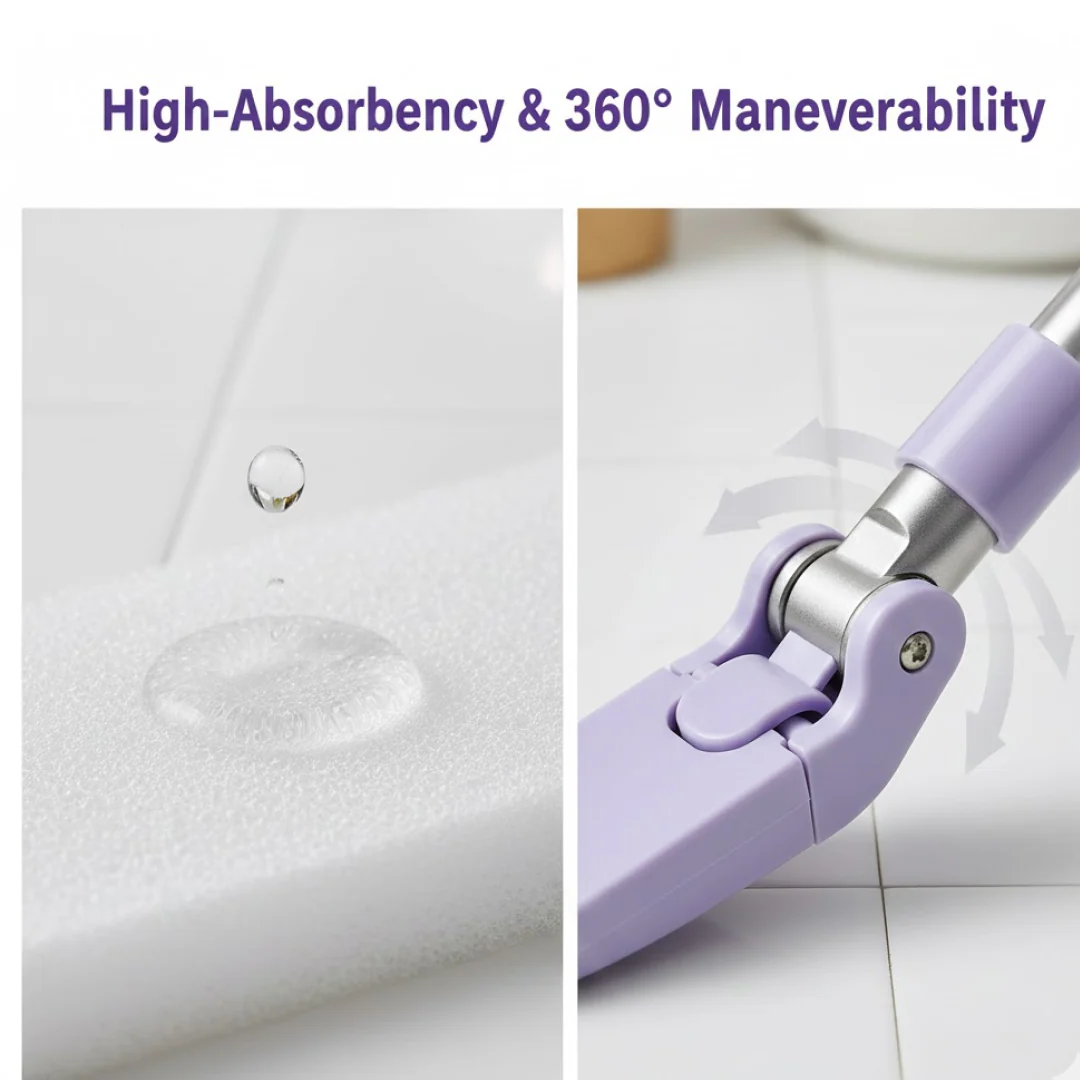 Automatic Cloth Changing Mini Mop with Push Pull Cloth Changing Handle (1 Pc) - Image 4