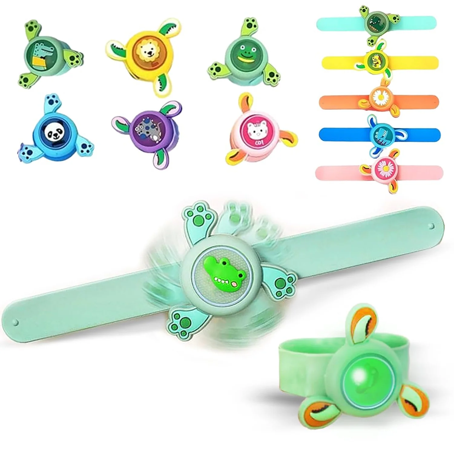 LED Light & Spinning Slap Kids Cartoon Bracelet Wrist Band (1 Pc / Mix Design) - Image 6