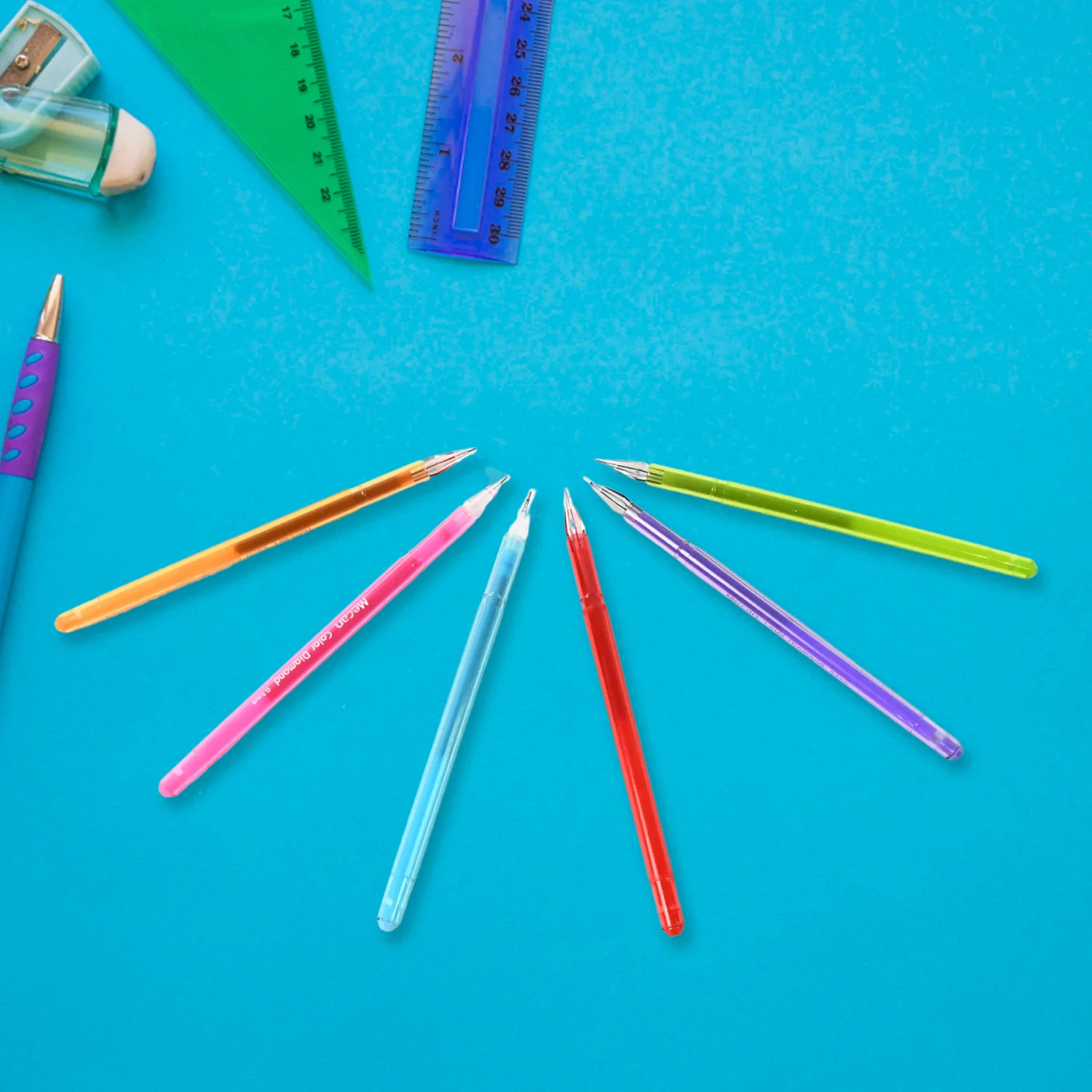 Multi Colour Gel Pen Set, Set of 6 Colours (6 Pcs Set) - Image 3