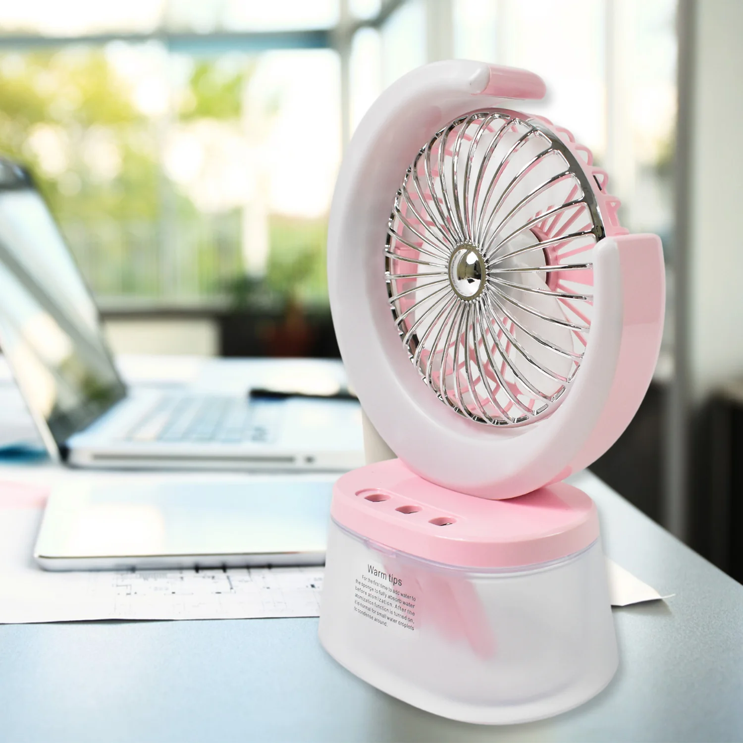 Desktop Fan - Camping Fan LED Light, Humidifying Fan (1 Pc / Plug & Play Fan) - Image 3
