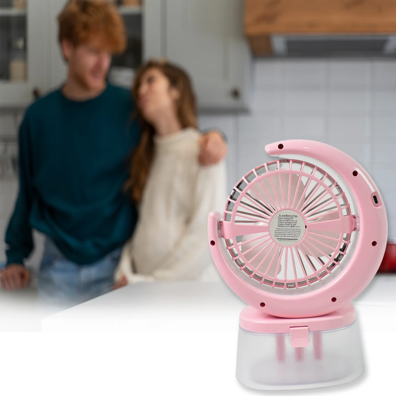 Desktop Fan - Camping Fan LED Light, Humidifying Fan (1 Pc / Plug & Play Fan) - Image 6