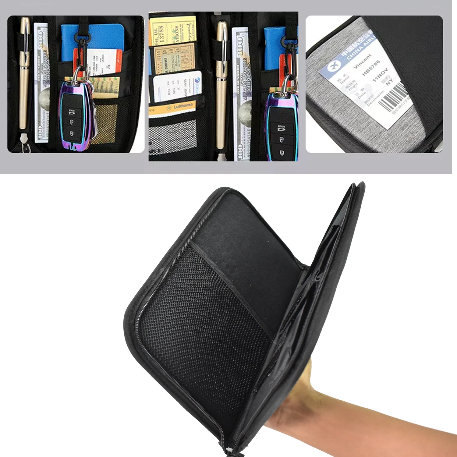 Document Zipper Pouch | Zipper Pouch Document Bag (1 Pc) - Image 3