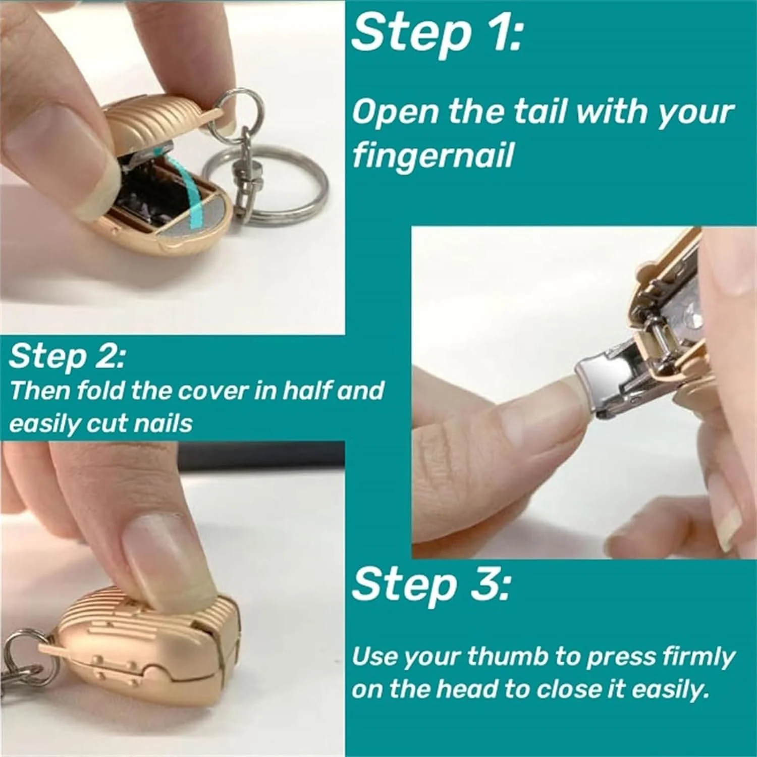 Keychain Nail Clipper | Small Nail Clippers Multicolor (1 Pc) - Image 4