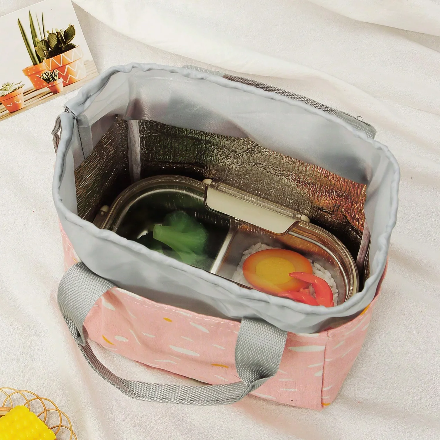 Lunch Bag for Women Men Insulated Lunch Bag (1 Pc / Mix Color & Design) - Image 6