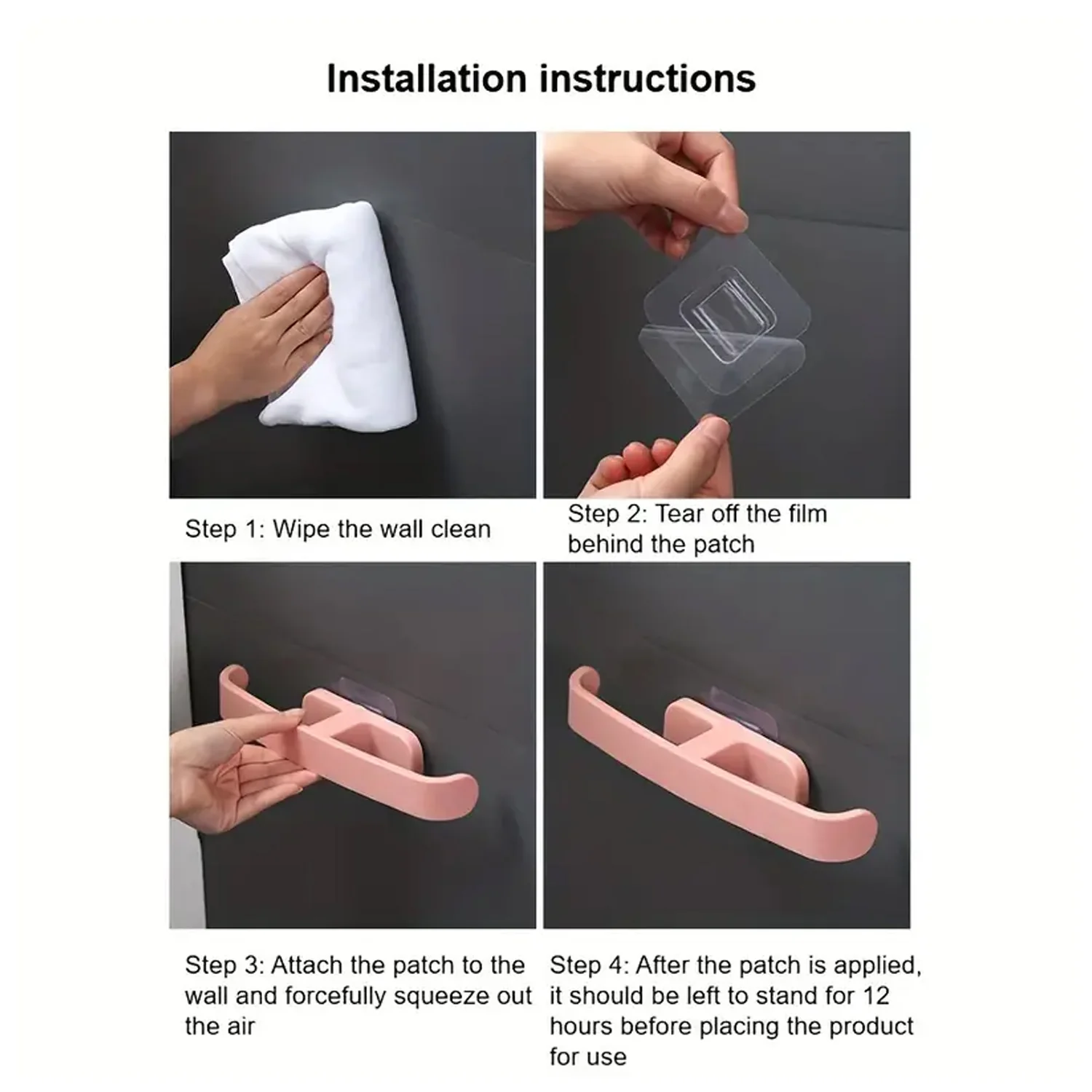 Bathroom Towel Slipper Hanging Rack Self Adhesive Wall Mounted (1 Pc) - Image 10