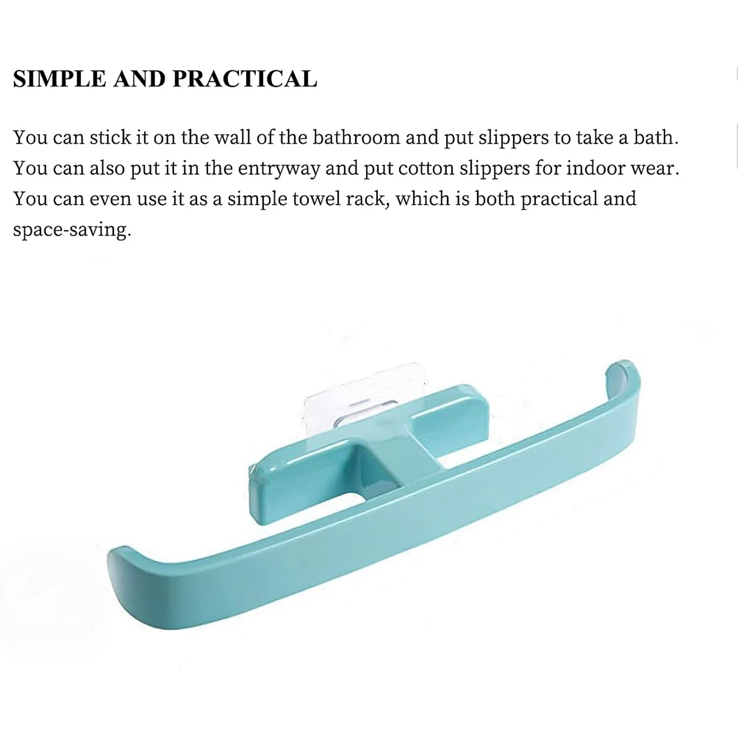 Bathroom Towel Slipper Hanging Rack Self Adhesive Wall Mounted (1 Pc) - Image 12
