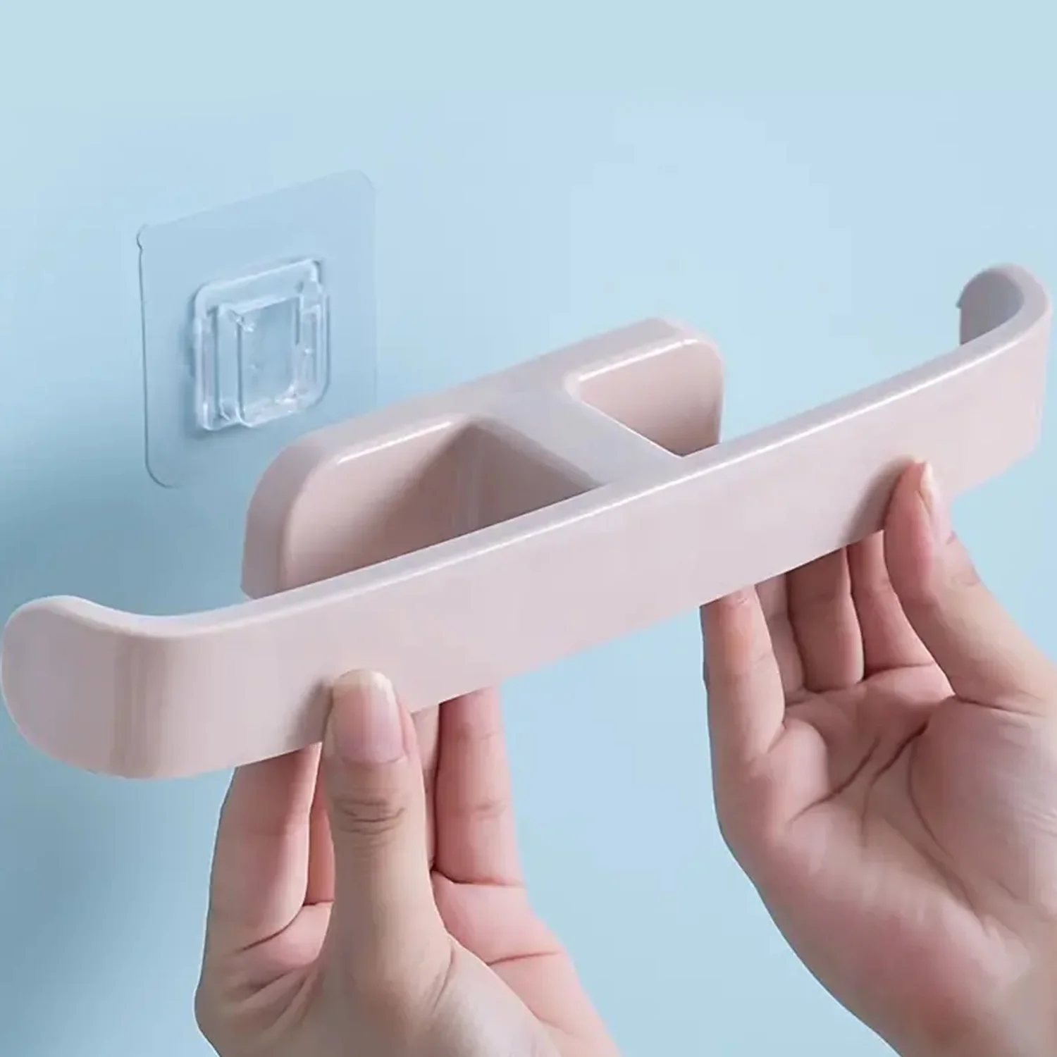 Bathroom Towel Slipper Hanging Rack Self Adhesive Wall Mounted (1 Pc) - Image 3