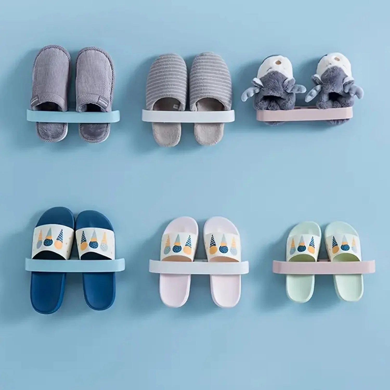 Bathroom Towel Slipper Hanging Rack Self Adhesive Wall Mounted (1 Pc) - Image 8