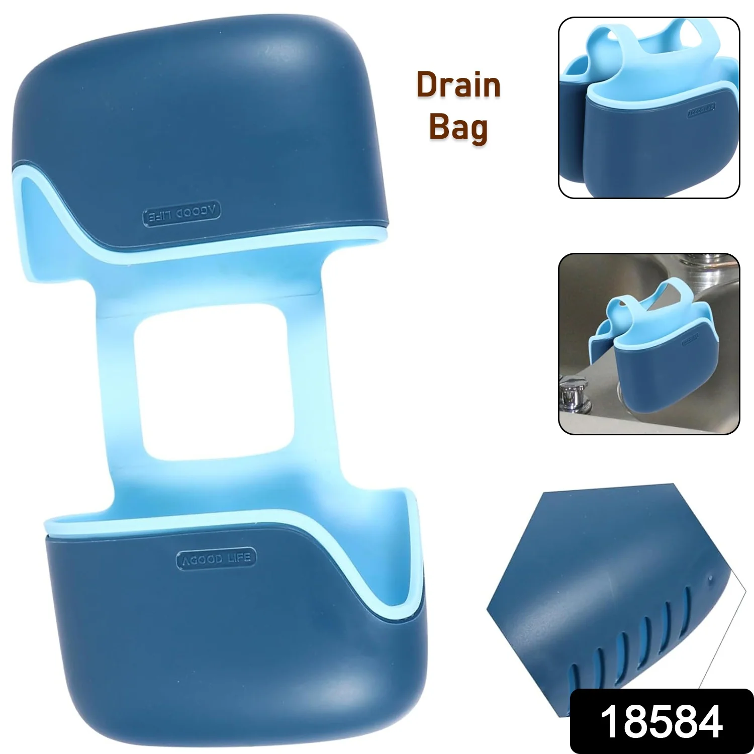 Drain Bag Draining Bracket Sponge Storage Rack Plastic Storage Holder (1 Pc) - Image 2