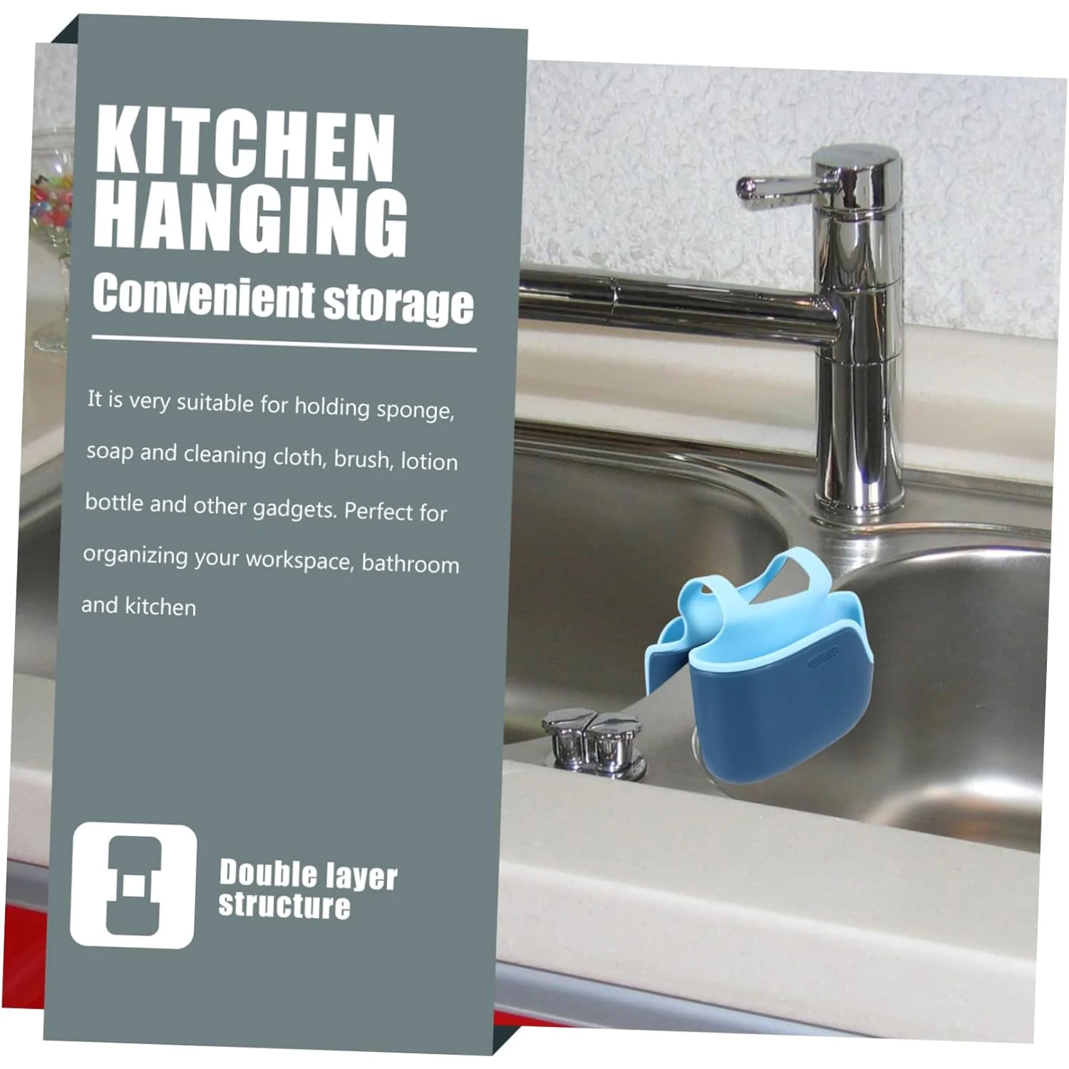 Drain Bag Draining Bracket Sponge Storage Rack Plastic Storage Holder (1 Pc) - Image 7