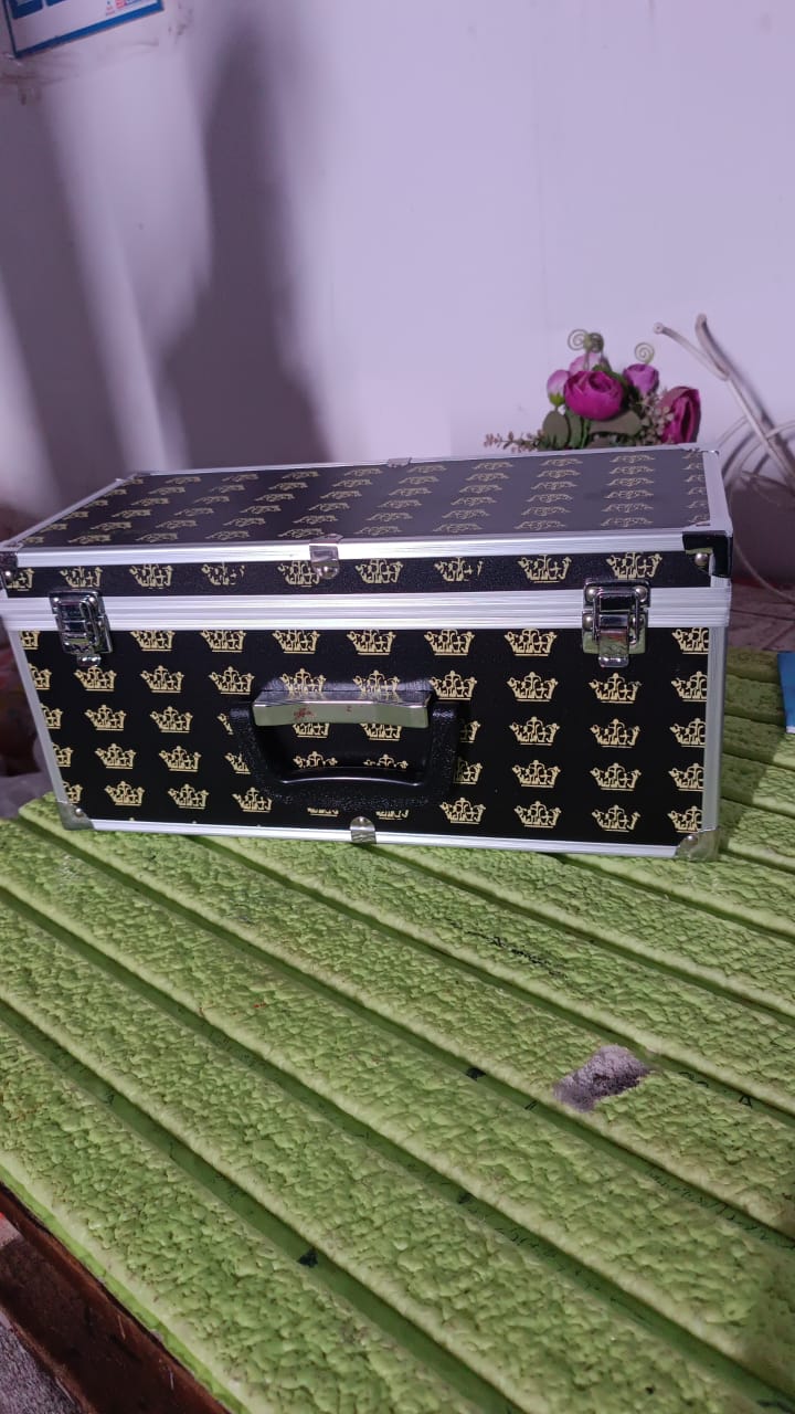 Wooden & Aluminium Portable Suitcase Travel Tool Box (38×17×18 Cm / 1 Pc) - Image 7