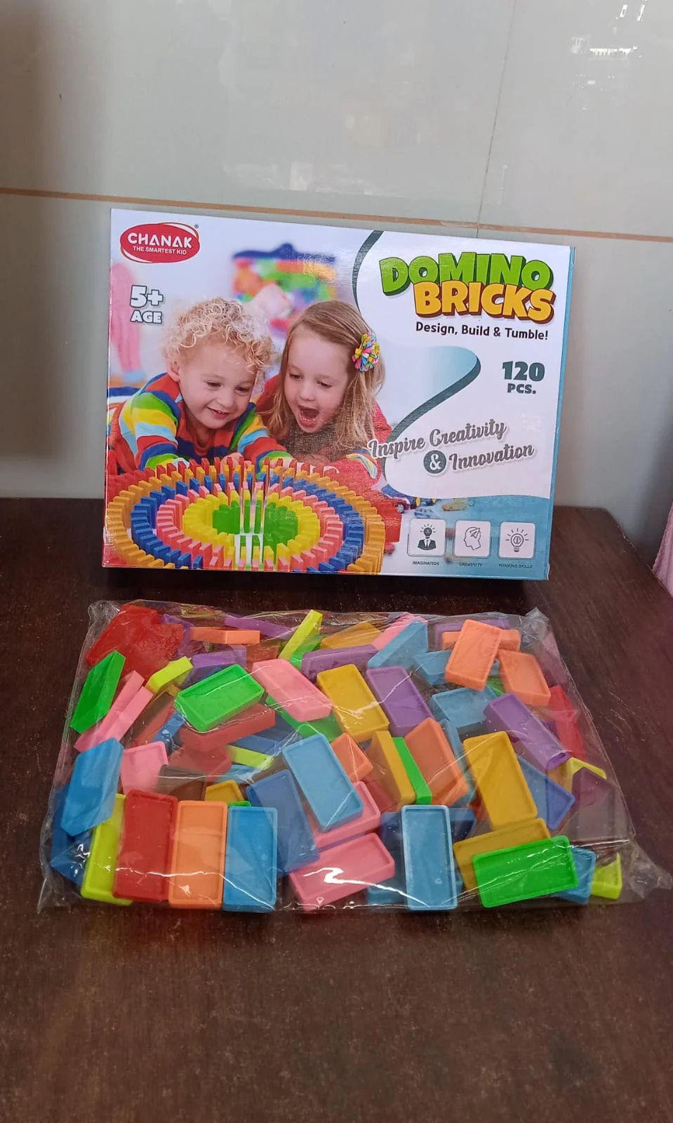 Kids 120 Domino Blocks Dominoes (120 Pcs Set) - Image 7