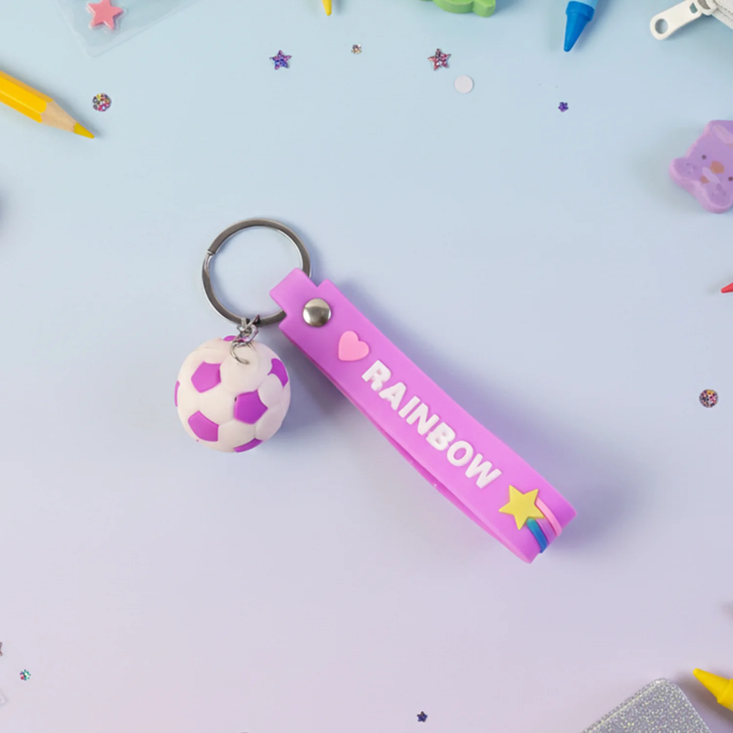 Cute Silicone 3D Key Chain with Metal Hook & Strap (Pack of 1) - Image 7
