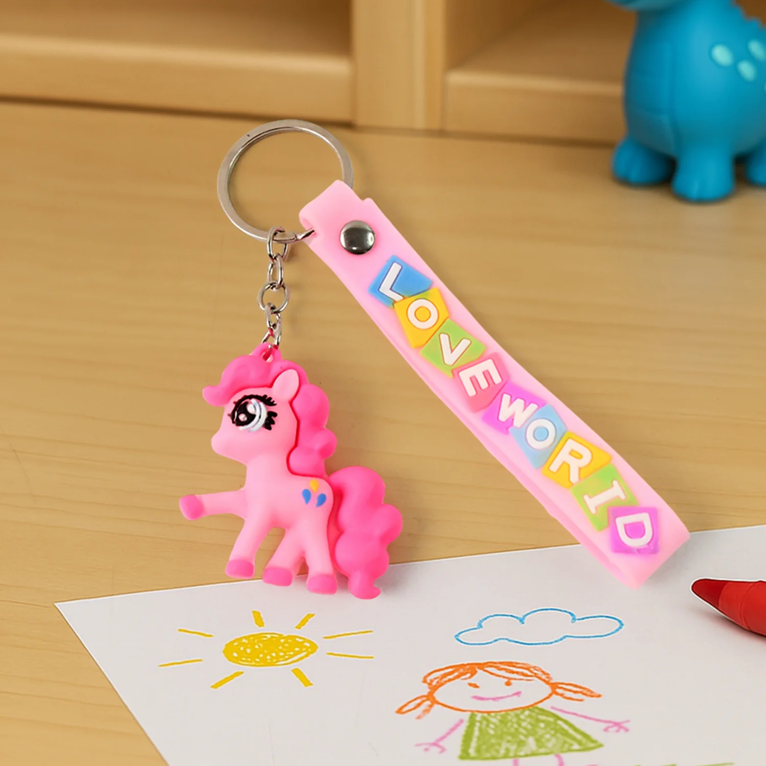 Cute Cartoon Silicone 3D Key Chain with Metal Hook & Strap (Pack of 1) - Image 6