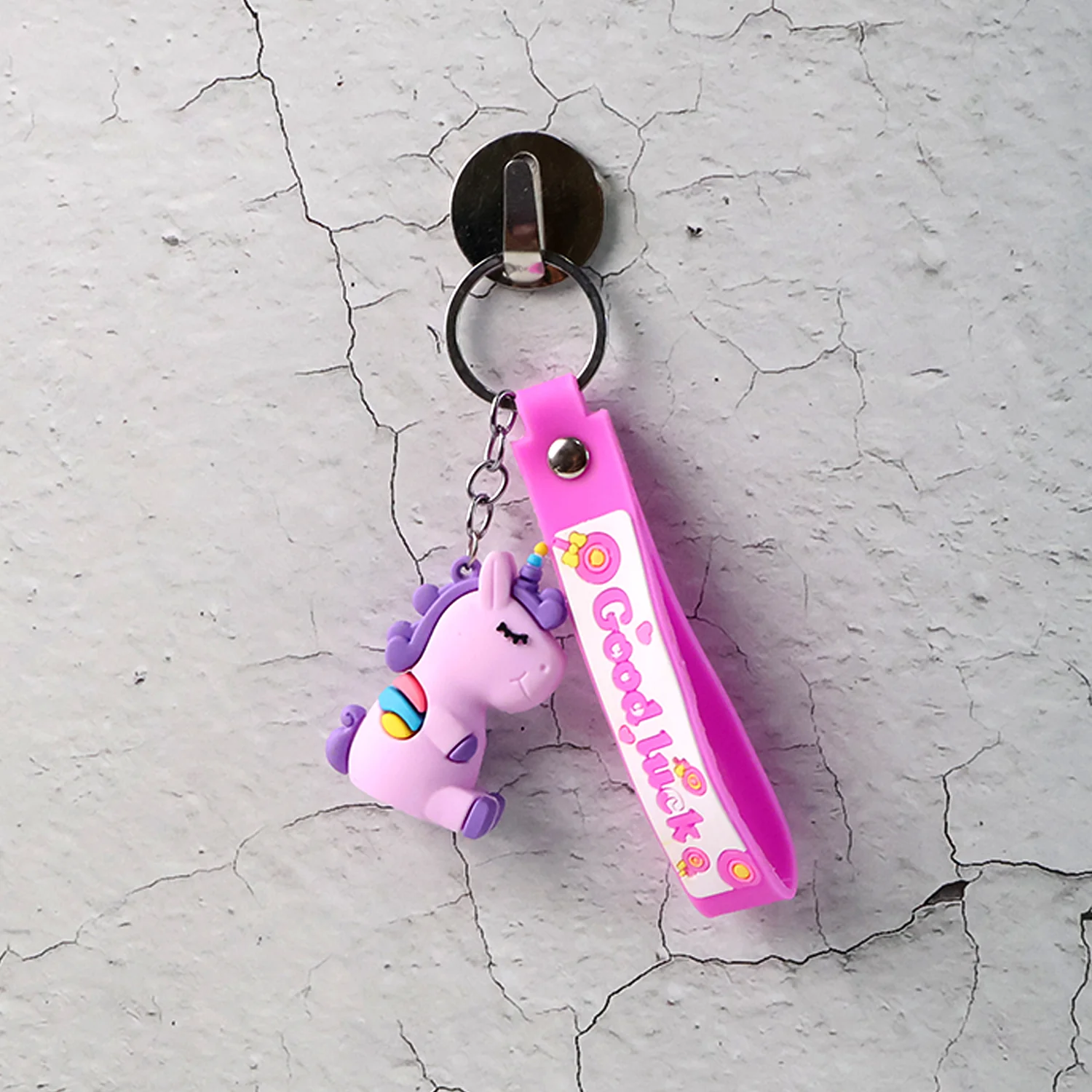 Cute Cartoon Silicone 3D Key Chain with Metal Hook & Strap (Pack of 1) - Image 4