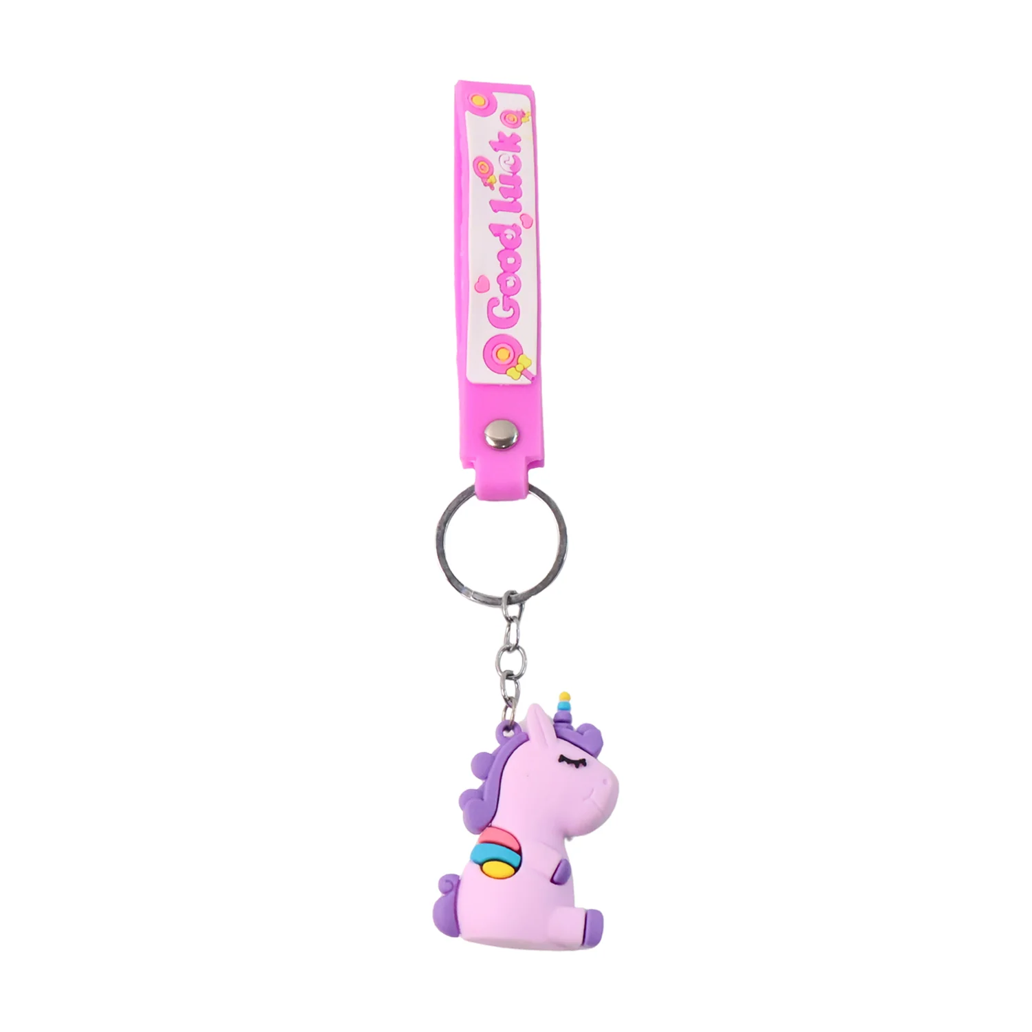 Cute Cartoon Silicone 3D Key Chain with Metal Hook & Strap (Pack of 1) - Image 5