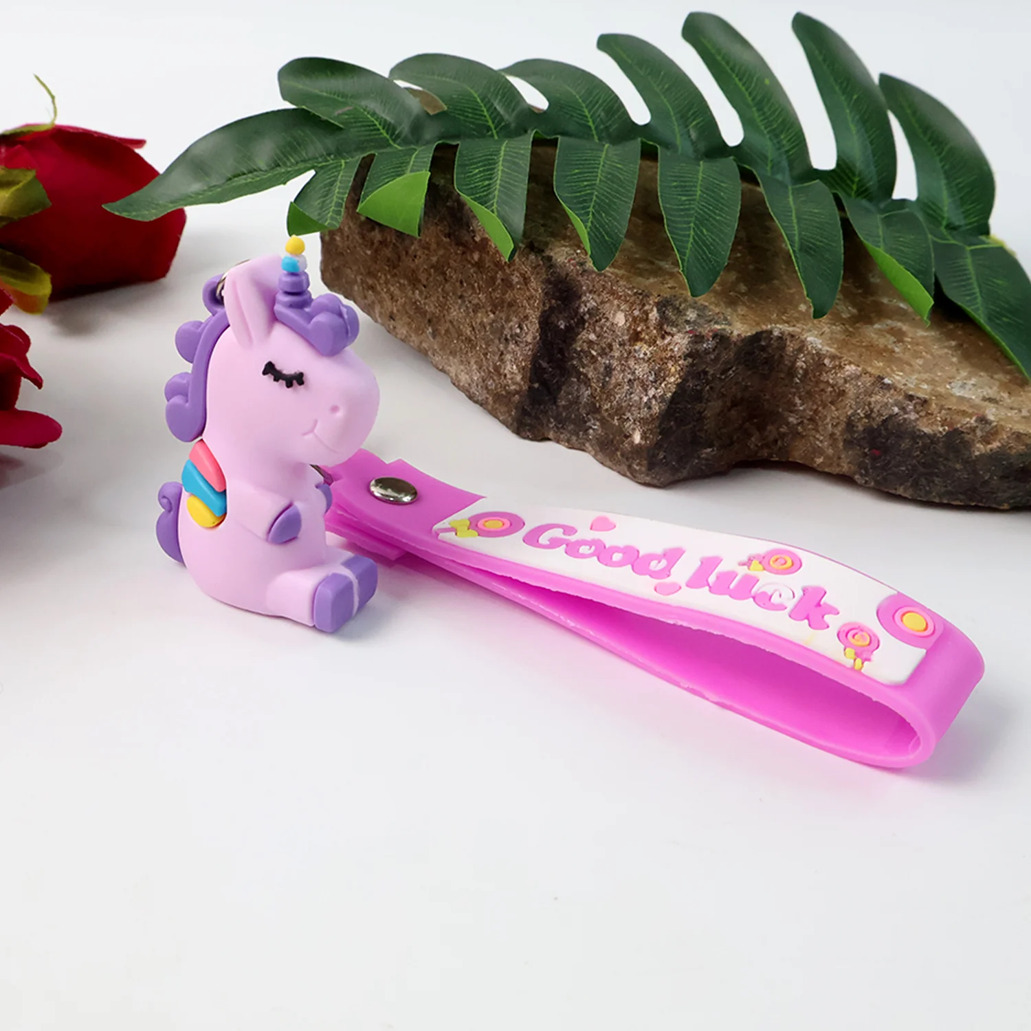 Cute Cartoon Silicone 3D Key Chain with Metal Hook & Strap (Pack of 1) - Image 6