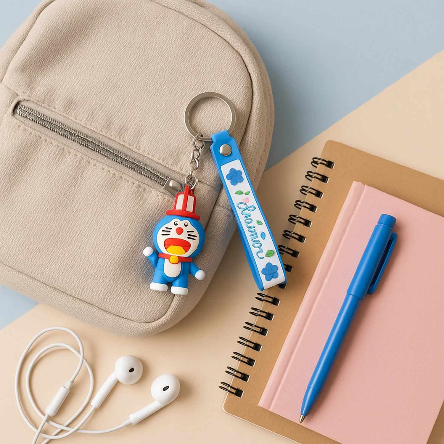 Cute Silicone 3D Key Chain with Metal Hook & Strap (Pack of 1) - Image 3