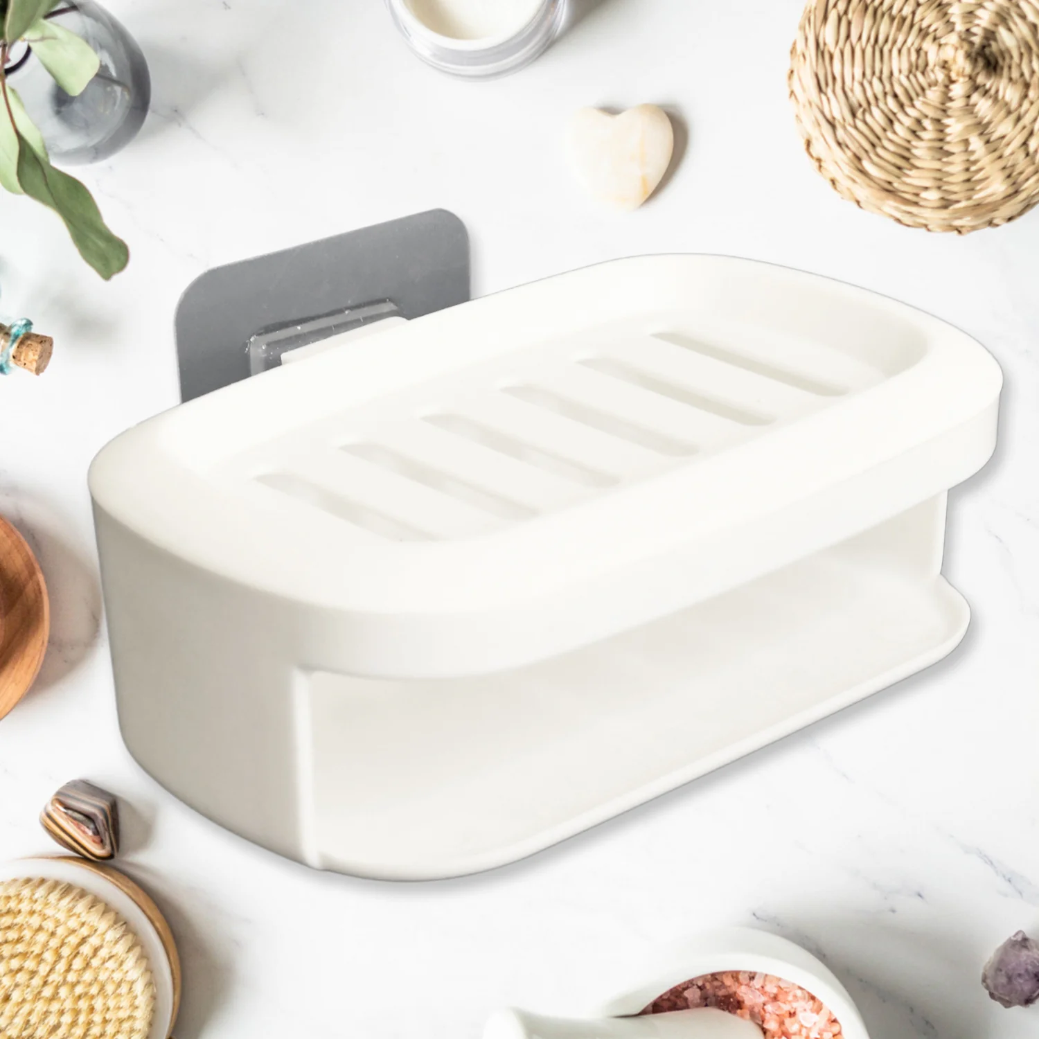 Soap Box With Sponge Dual-use Soap Holder ,Sabudani (2 Pc Set / With Adhesive Hook) - Image 3