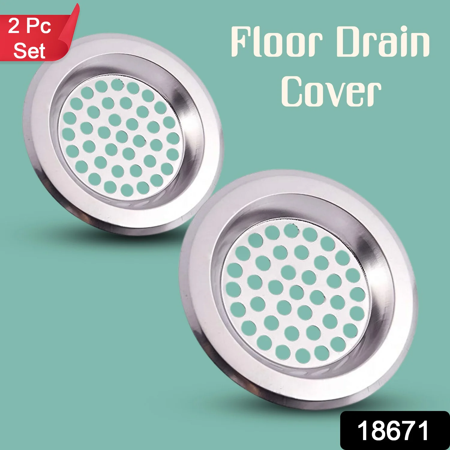 Bathroom Kitchen Stainless Steel Basin Sink Drain Strainer (2 Pc Set) - Image 2