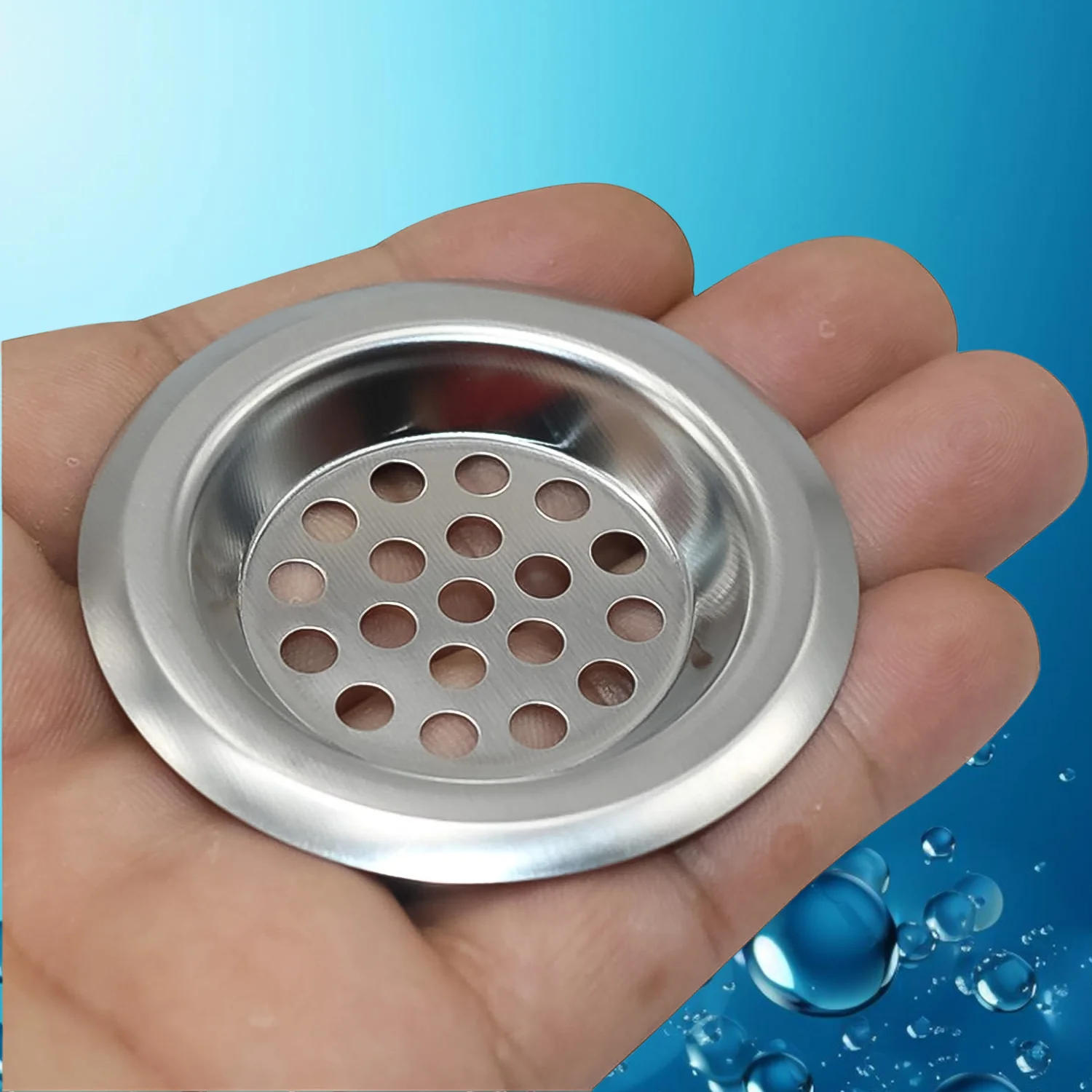 Bathroom Kitchen Stainless Steel Basin Sink Drain Strainer (2 Pc Set) - Image 4