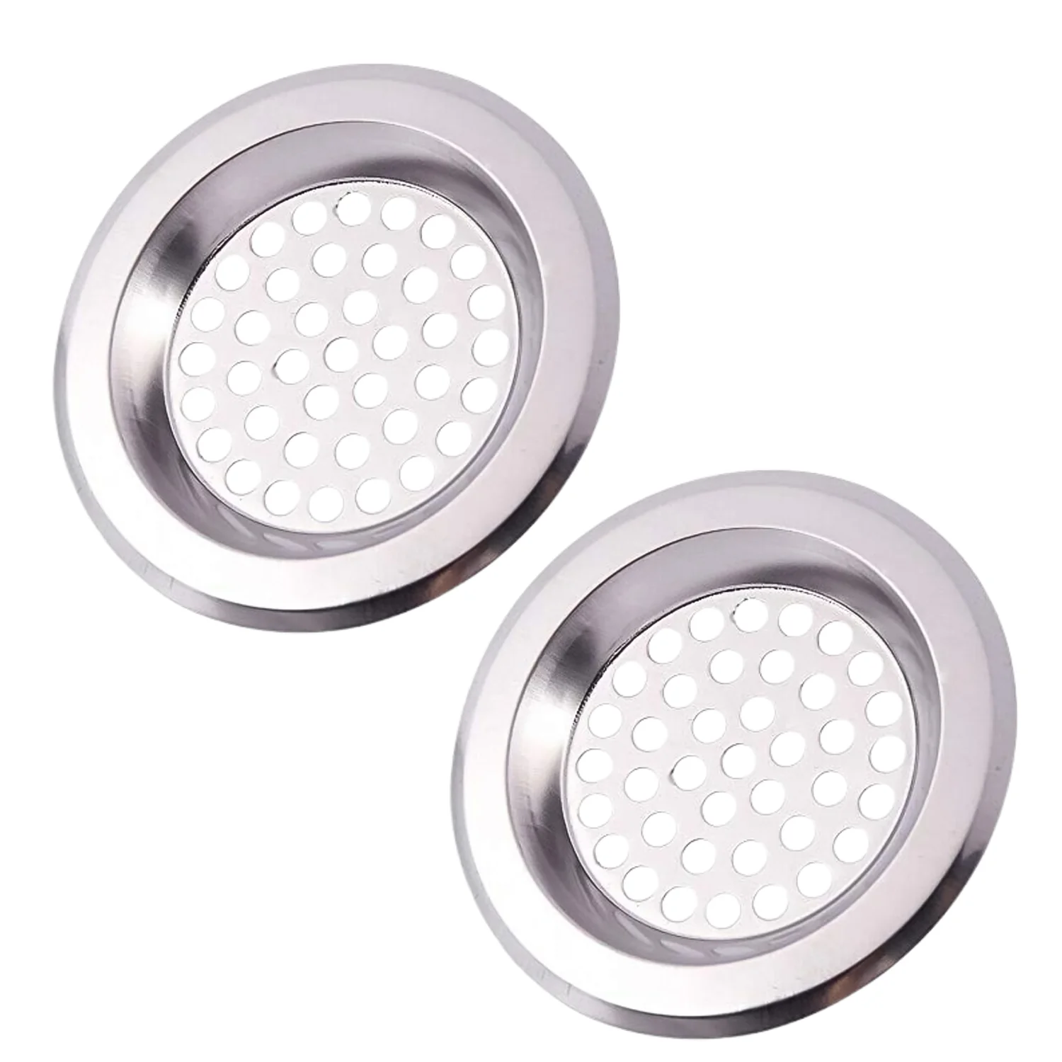 Bathroom Kitchen Stainless Steel Basin Sink Drain Strainer (2 Pc Set) - Image 5