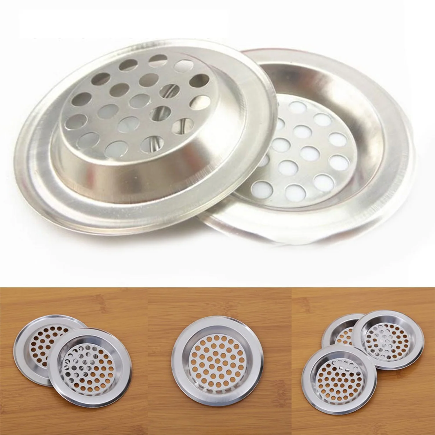 Bathroom Kitchen Stainless Steel Basin Sink Drain Strainer (2 Pc Set) - Image 6