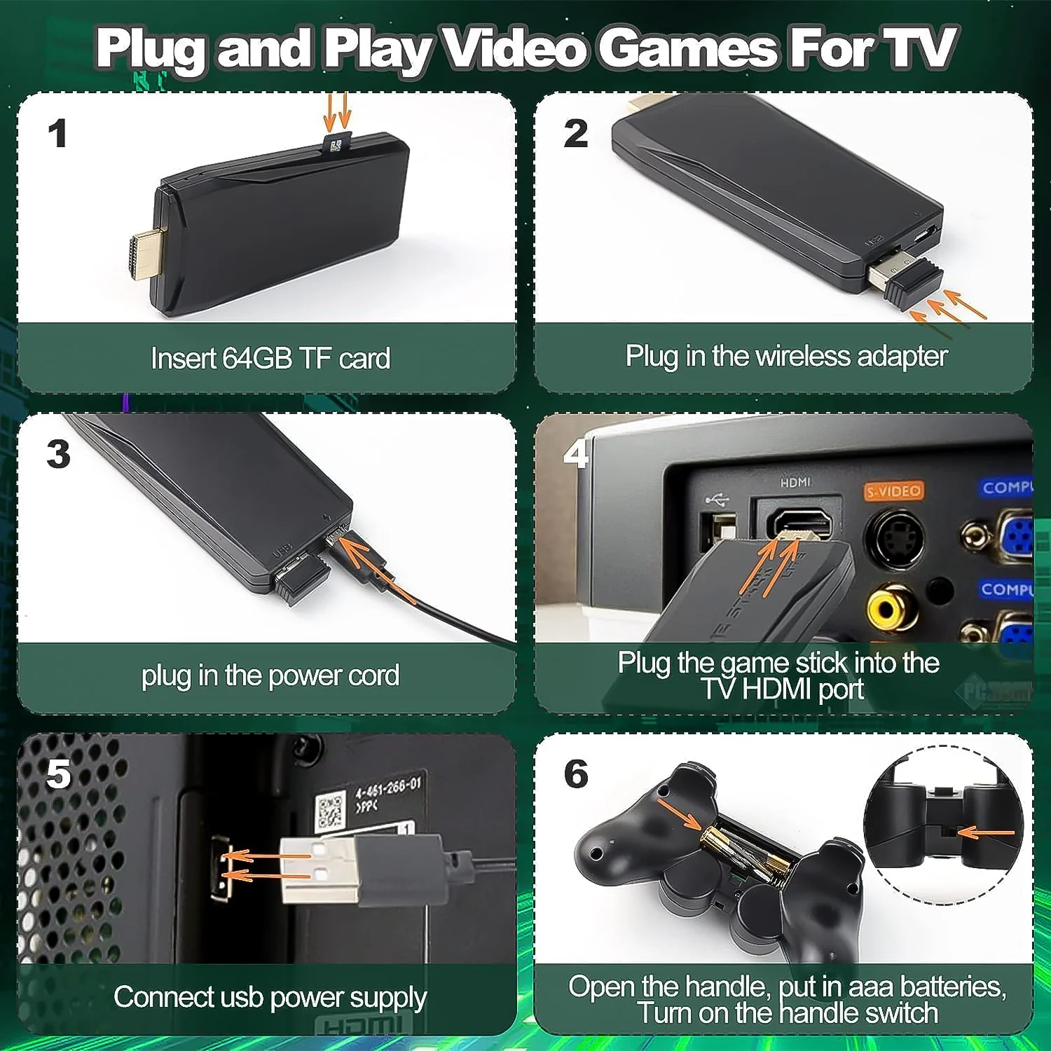 Wireless Controller Gamepad with 10,000+ Games, - Image 4