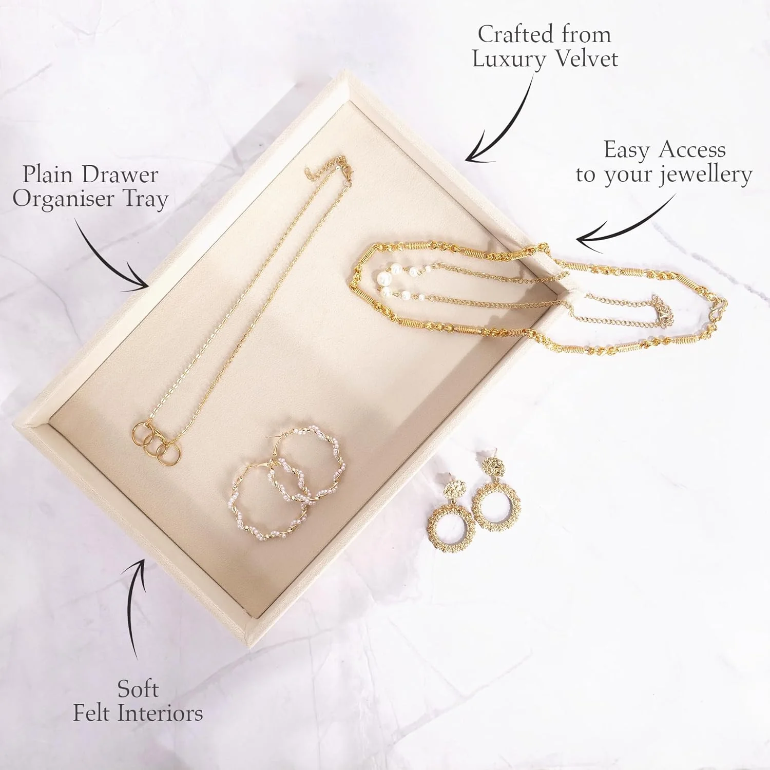 Velvet Jewellery Tray 21x12Cm (1Pc) - Image 4