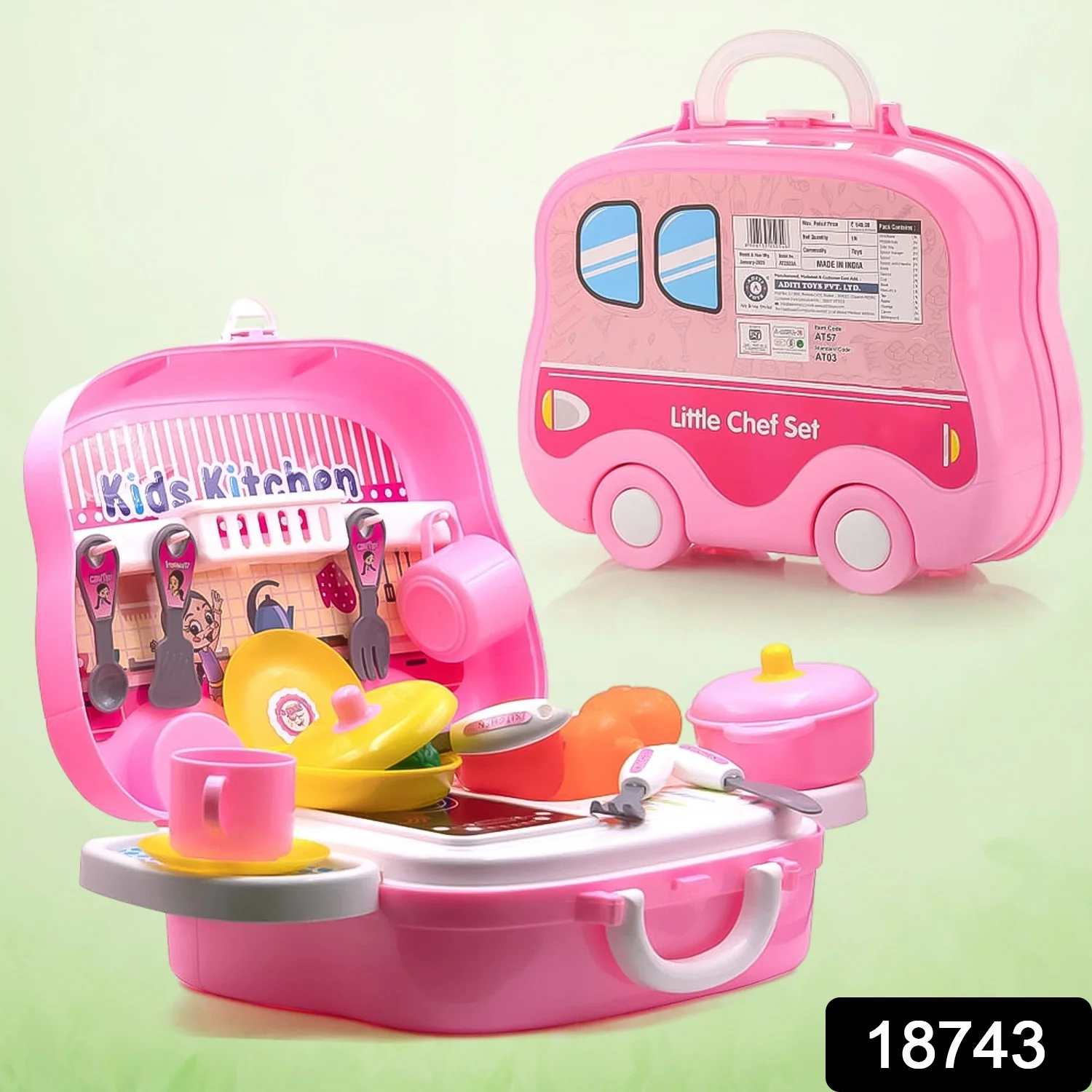 Kitchen Set for Kids Girls Pretend Play Toys Little (23 Pcs Set Approx) - Image 2