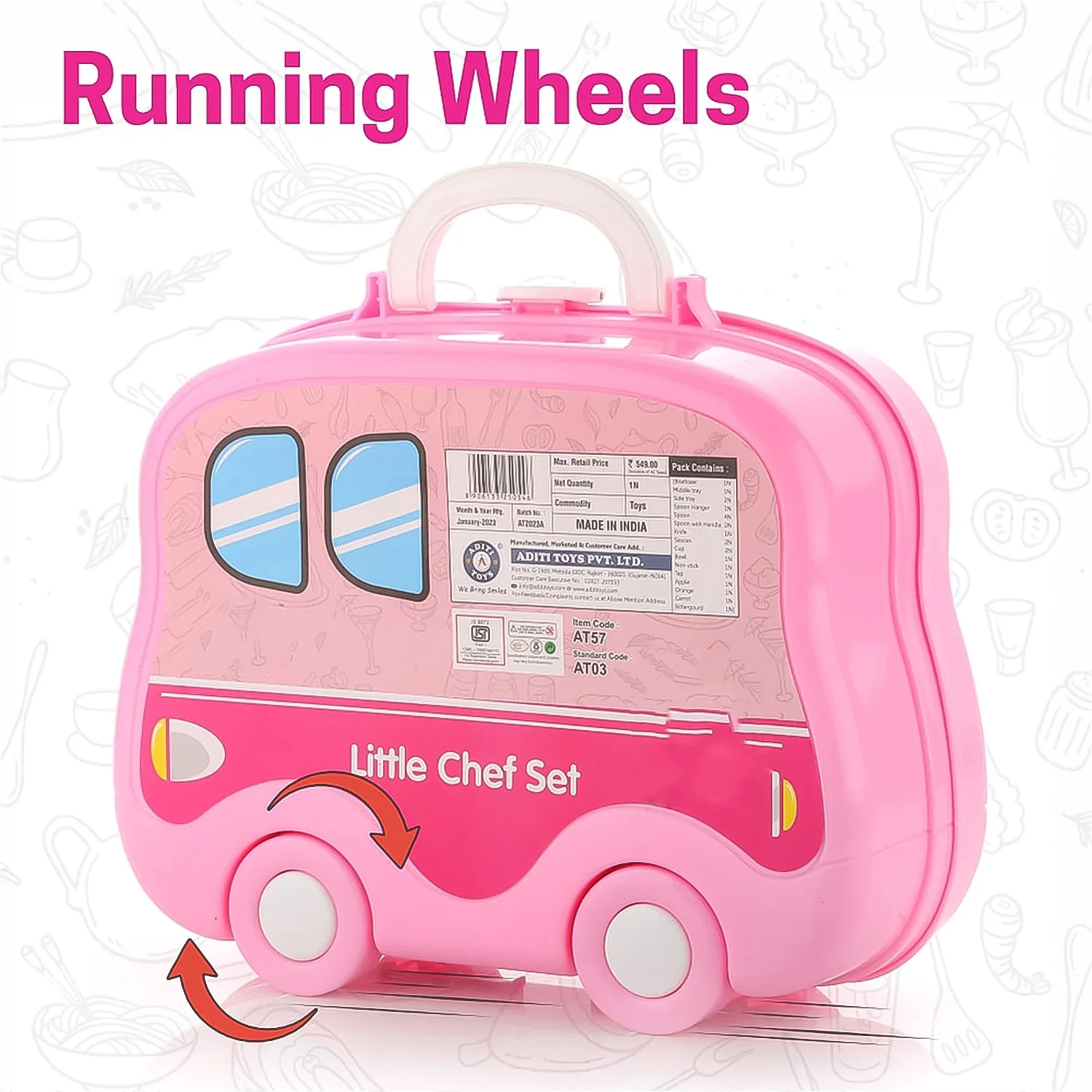 Kitchen Set for Kids Girls Pretend Play Toys Little (23 Pcs Set Approx) - Image 9