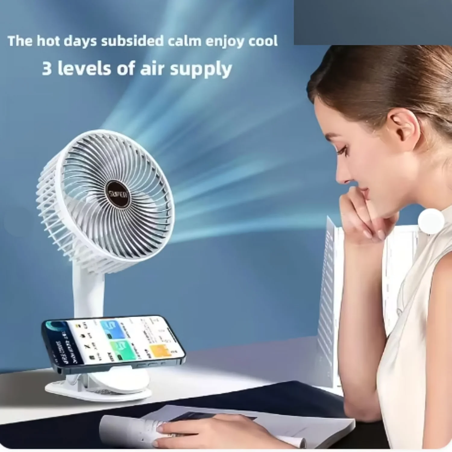 Multifunctional USB Desk Fan Clipped Fan (1 Pc / With Color Box) - Image 4