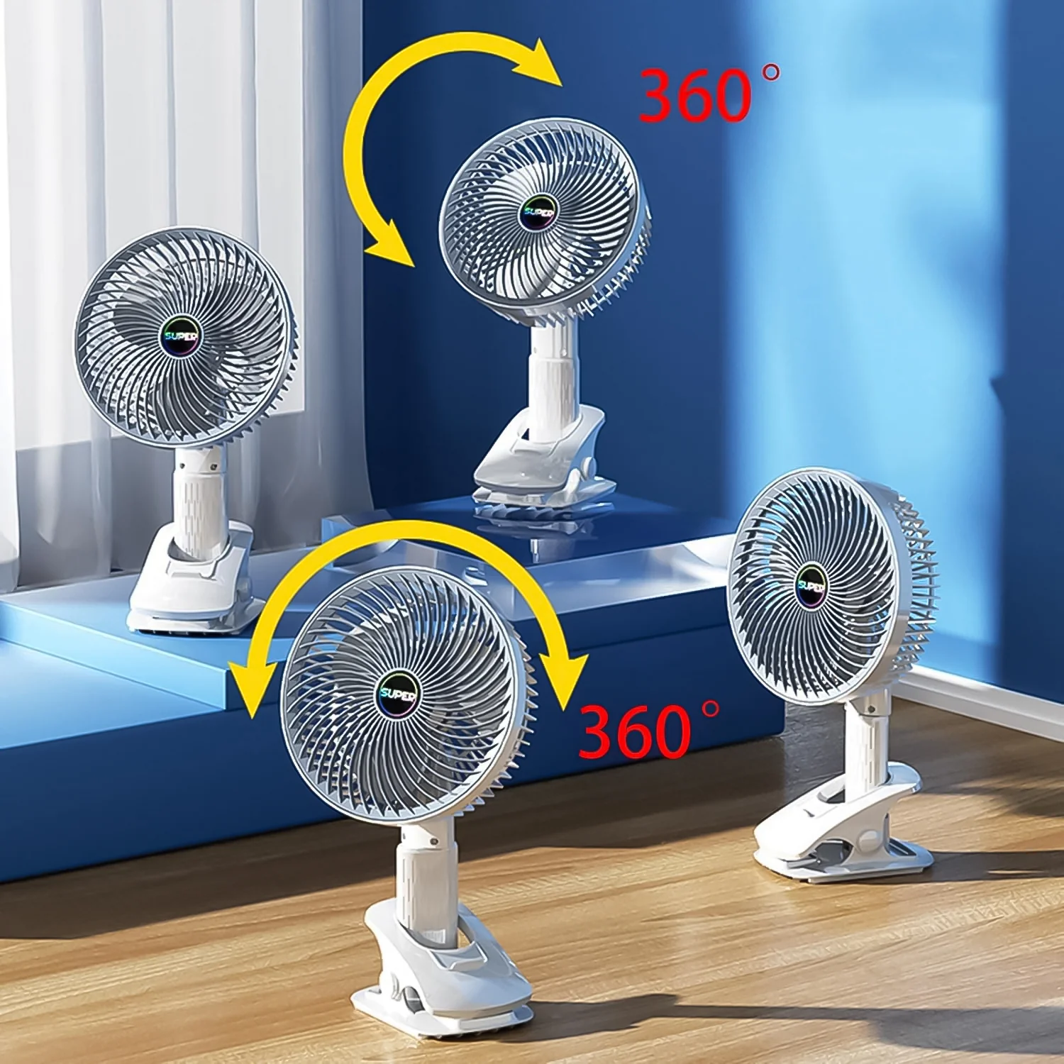 Multifunctional USB Desk Fan Clipped Fan (1 Pc / With Color Box) - Image 6