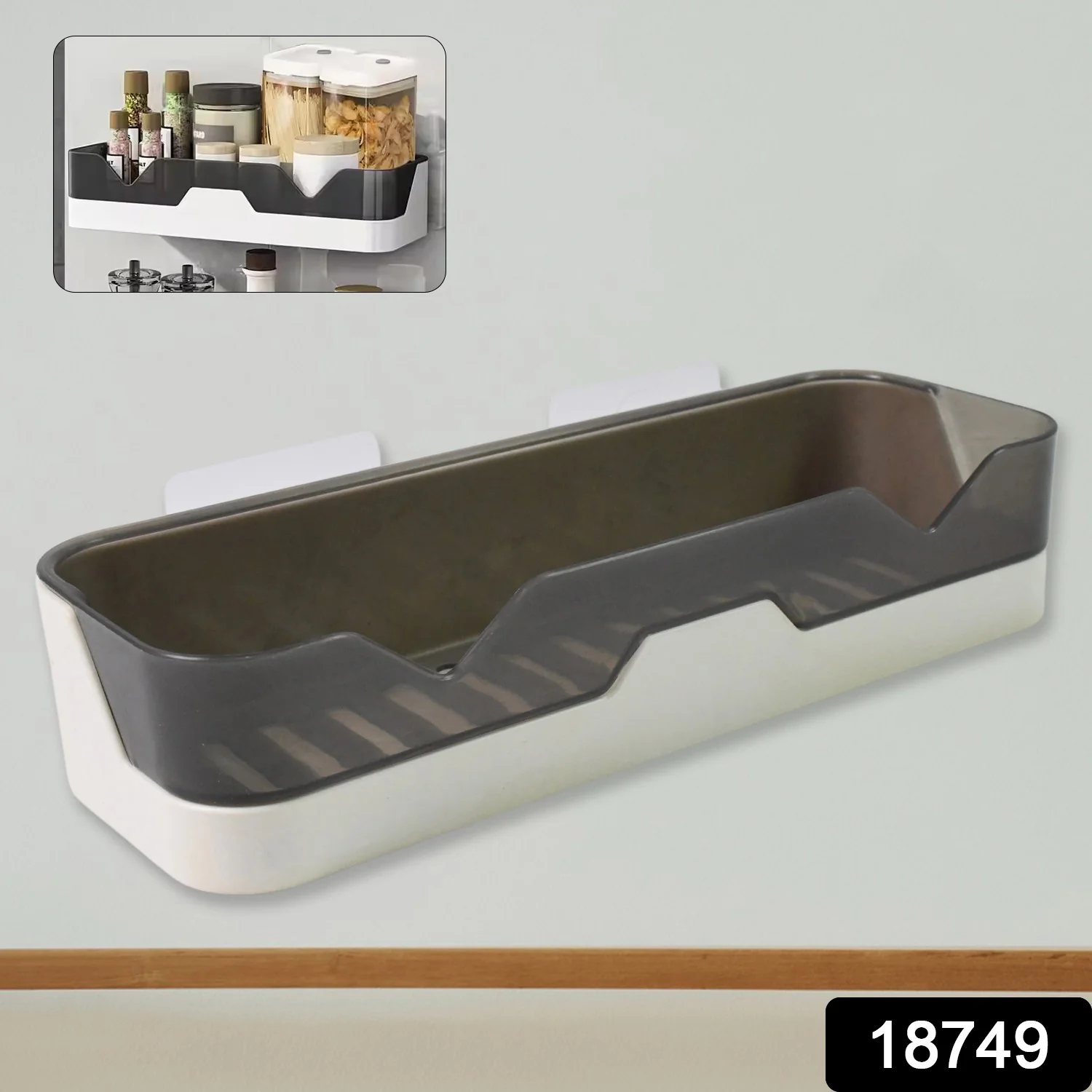 Wall Mounted Adhesive Bathroom Shower Caddy / Shelf / Plastic (1 Pc) - Image 2