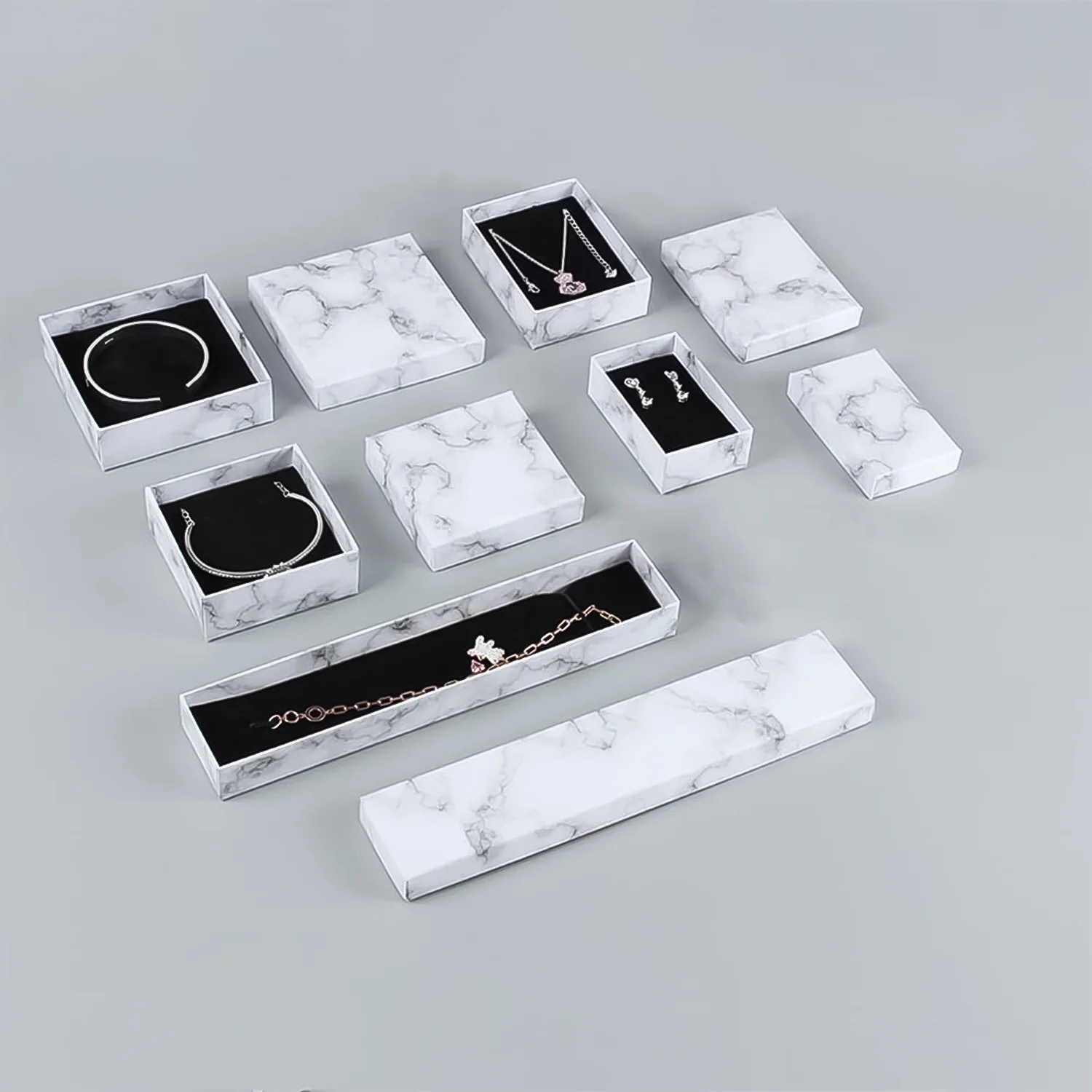 Cardboard Jewelry Boxes Gift Case Small Paper Jewelry Gift (7 Pcs Set / Mix Size) - Image 5