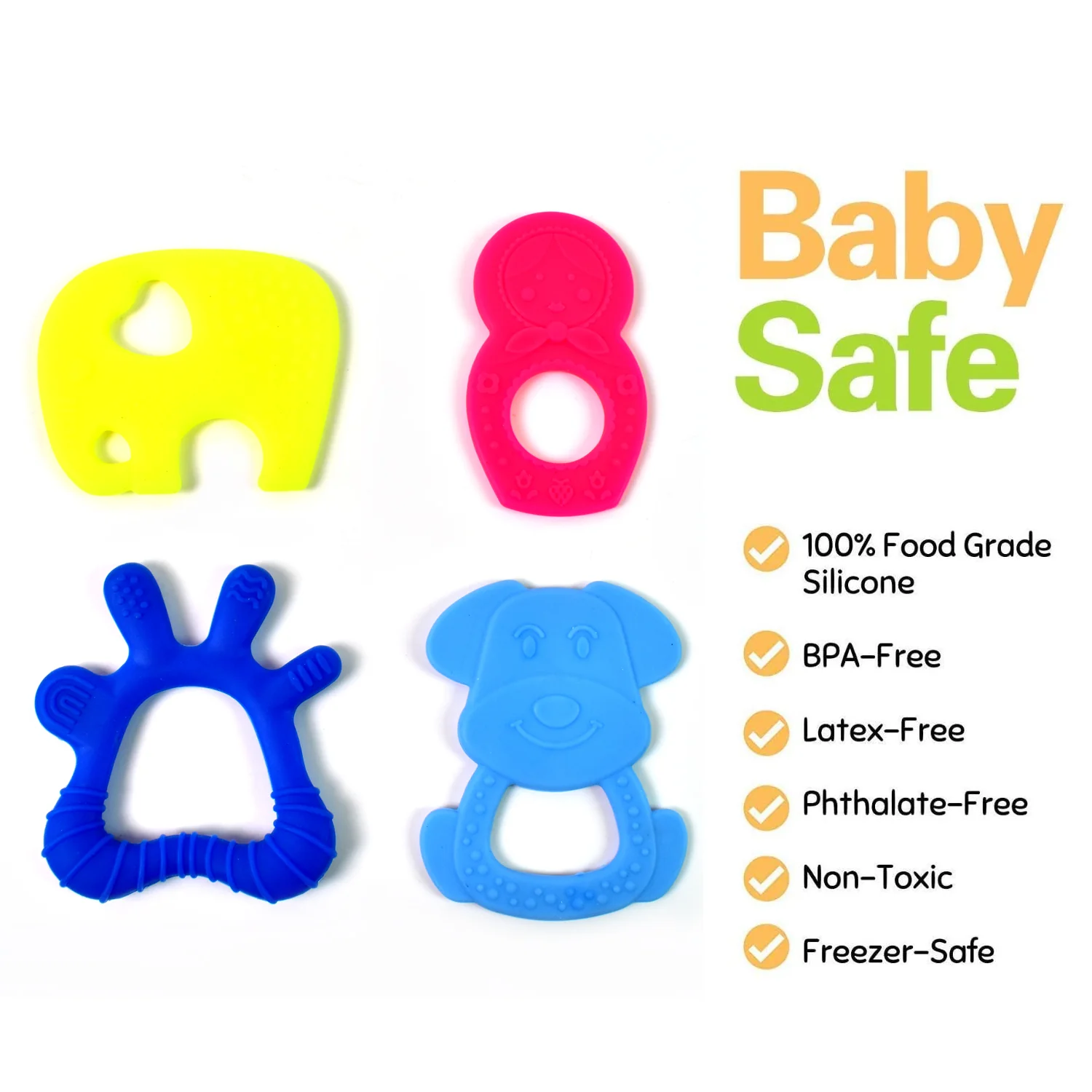 Silicone Baby Teether Pack of 1 (Mix Design & Color) - Image 6