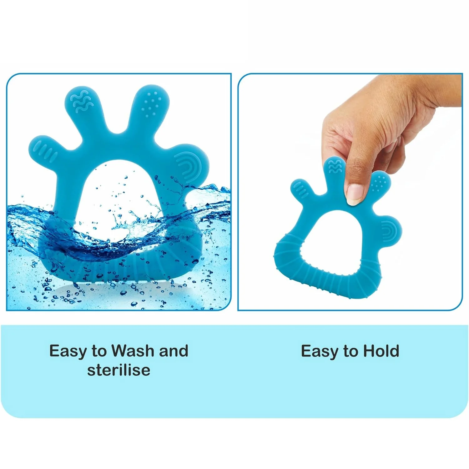 Silicone Baby Teether Pack of 1 (Mix Design & Color) - Image 8