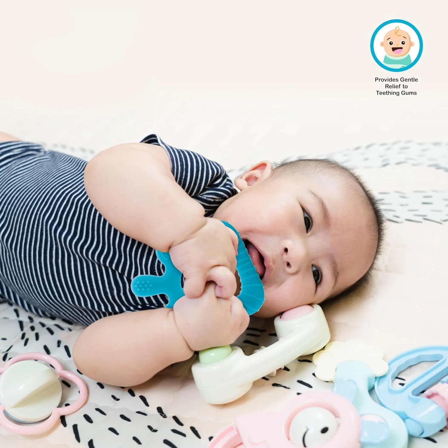 Silicone Baby Teether Pack of 1 (Mix Design & Color) - Image 9